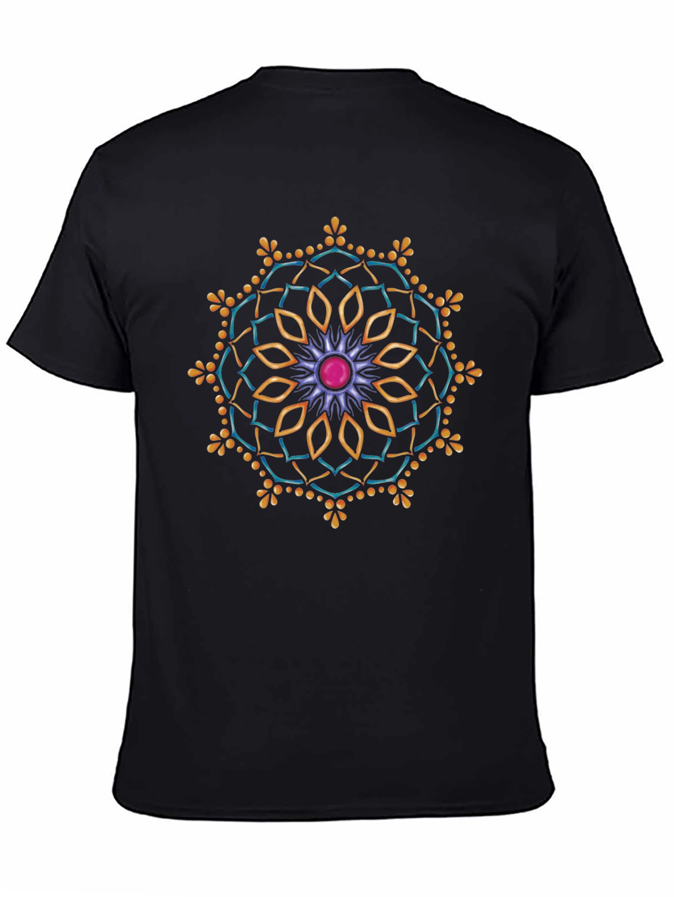 Mandala Graphic Tee - Black Cotton T-Shirt