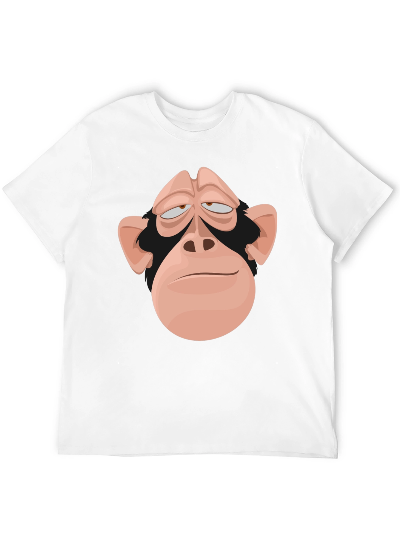 Funny Monkey Face Graphic Tee - Black Cotton T-Shirt