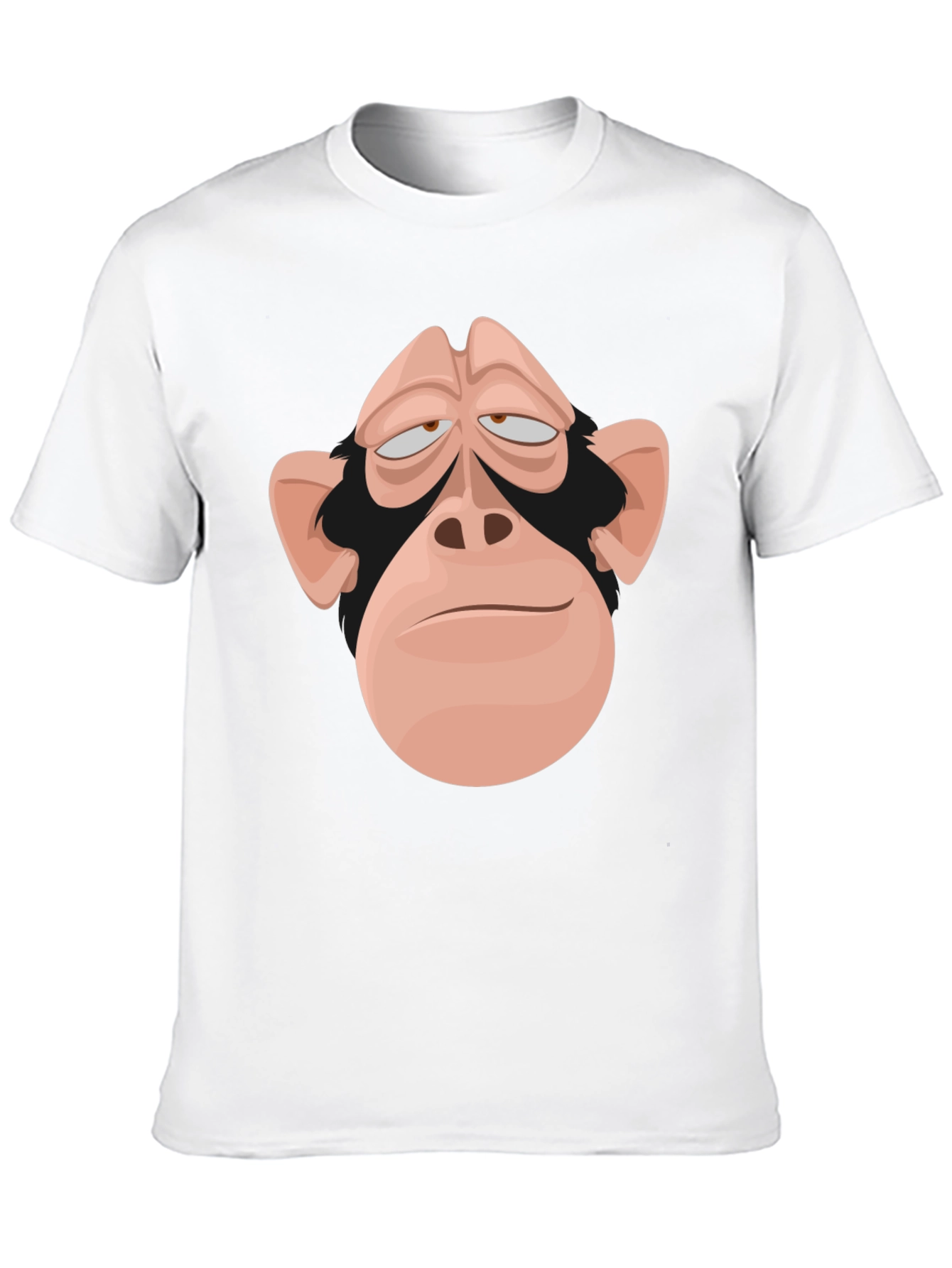Funny Monkey Face Graphic Tee - Black Cotton T-Shirt
