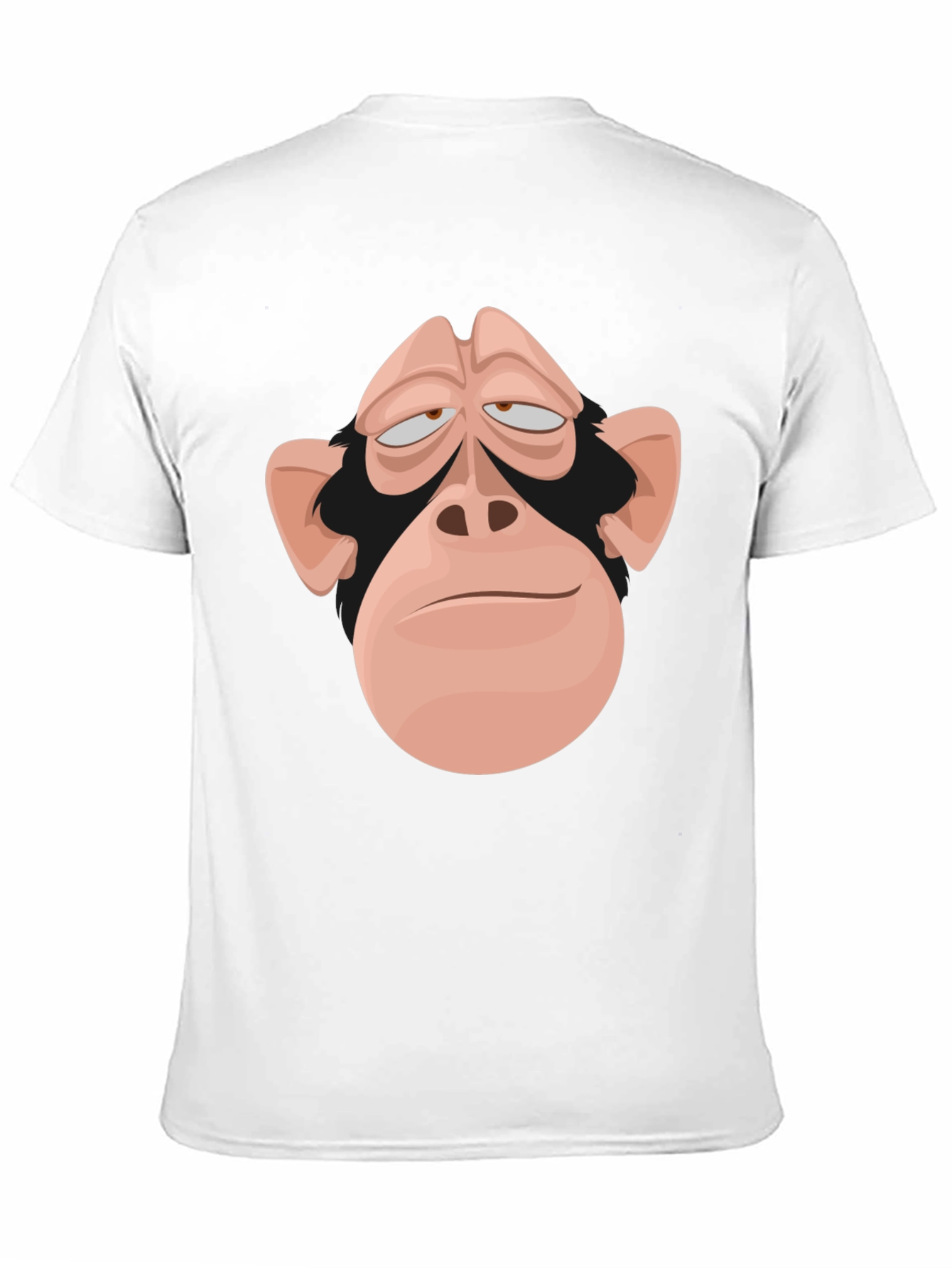 Funny Monkey Face Graphic Tee - Black Cotton T-Shirt