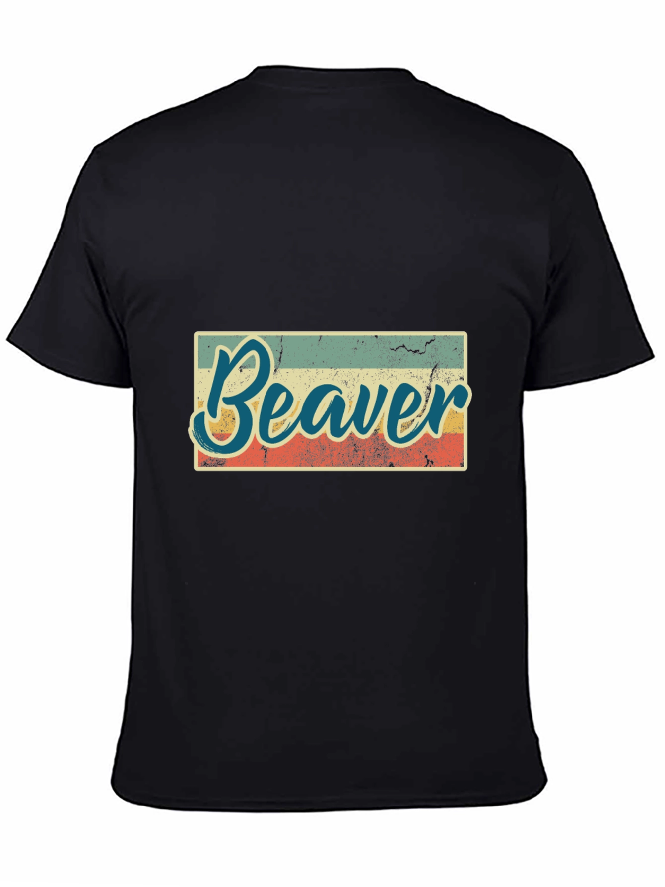 Retro Beaver Graphic T-Shirt - Unisex Black Tee