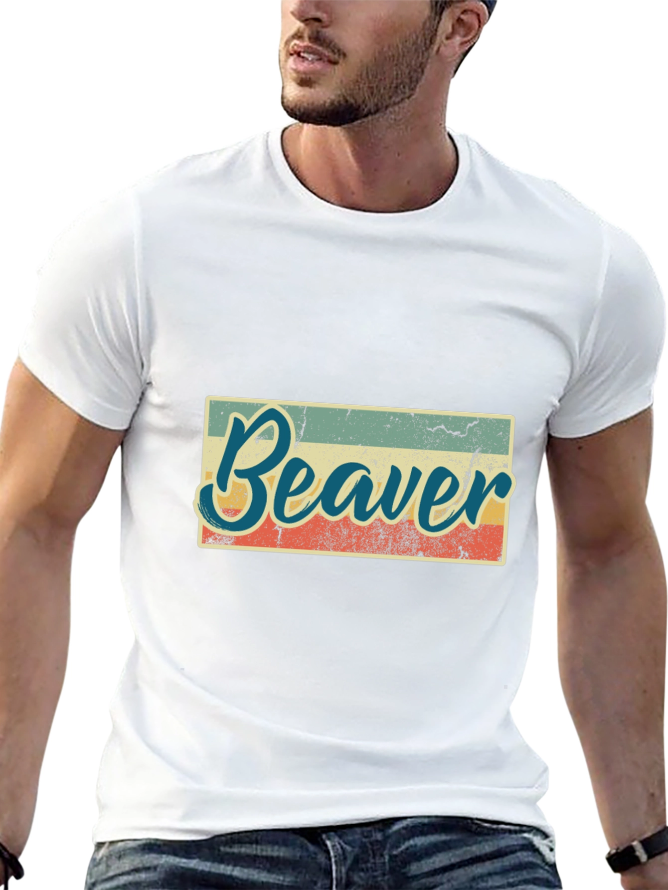 Retro Beaver Graphic T-Shirt - Unisex Black Tee