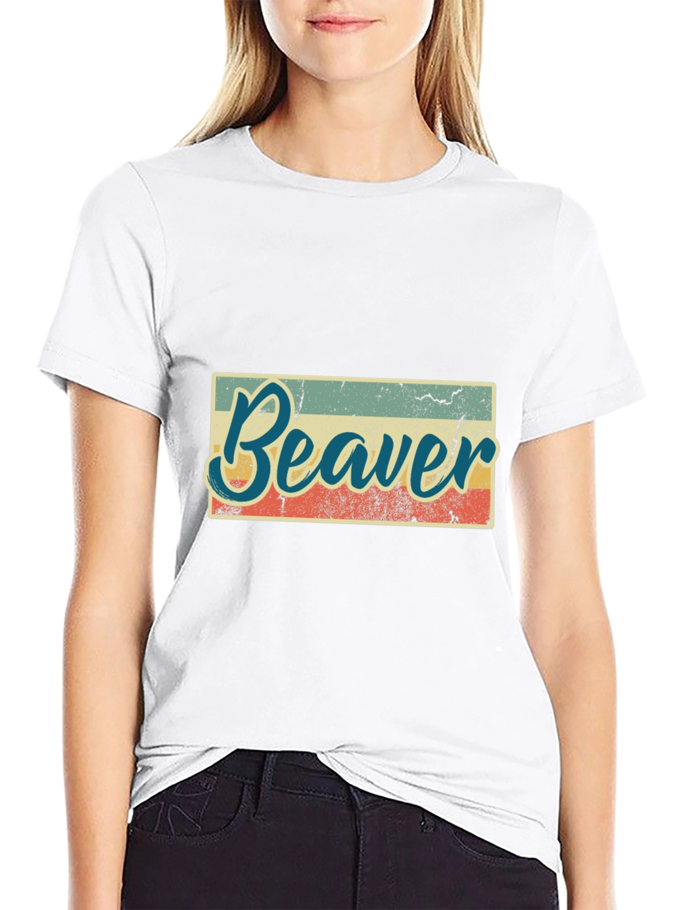 Retro Beaver Graphic T-Shirt - Unisex Black Tee