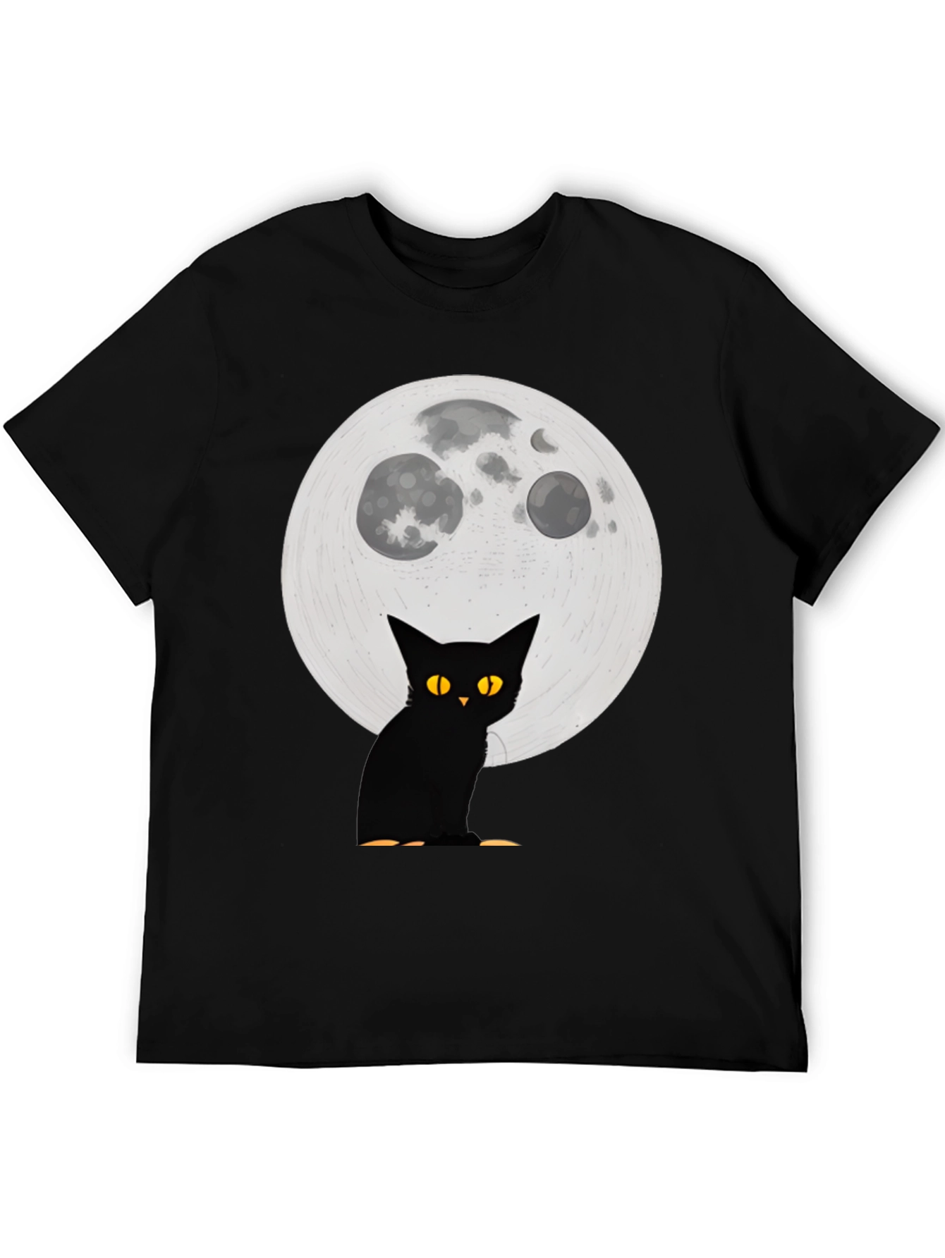 Black Cat Moon Graphic T-Shirt - Halloween Spooky Vibes
