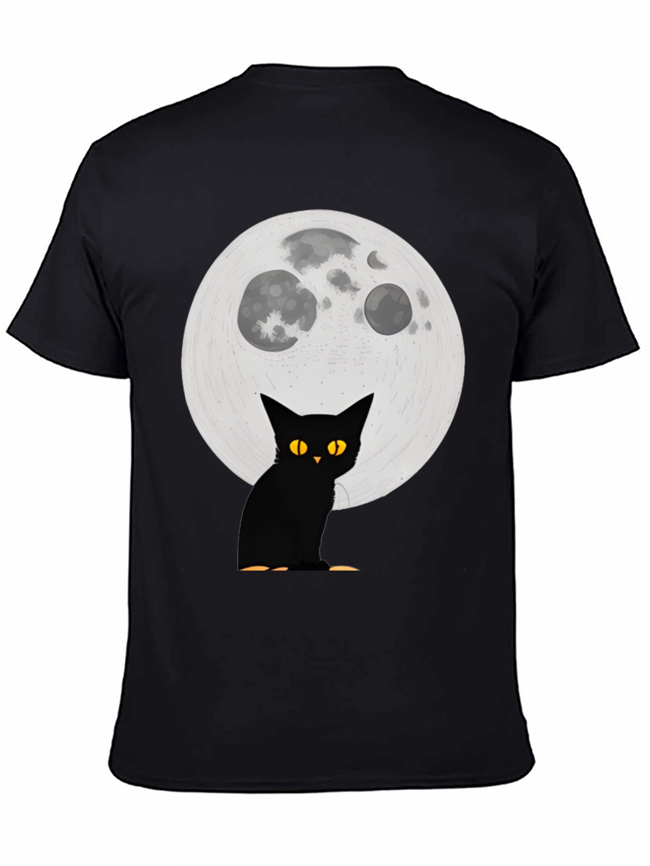 Black Cat Moon Graphic T-Shirt - Halloween Spooky Vibes