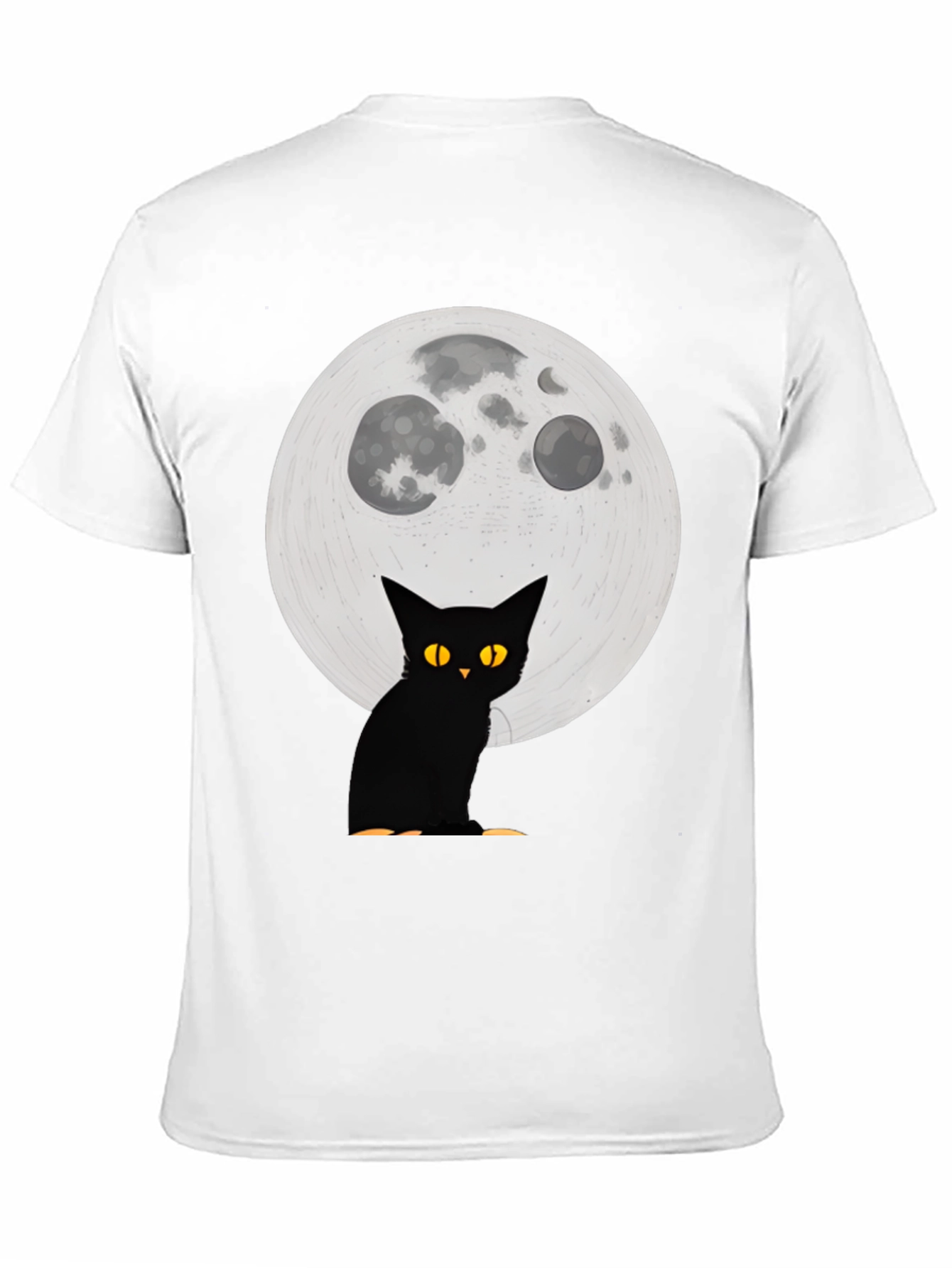 Black Cat Moon Graphic T-Shirt - Halloween Spooky Vibes