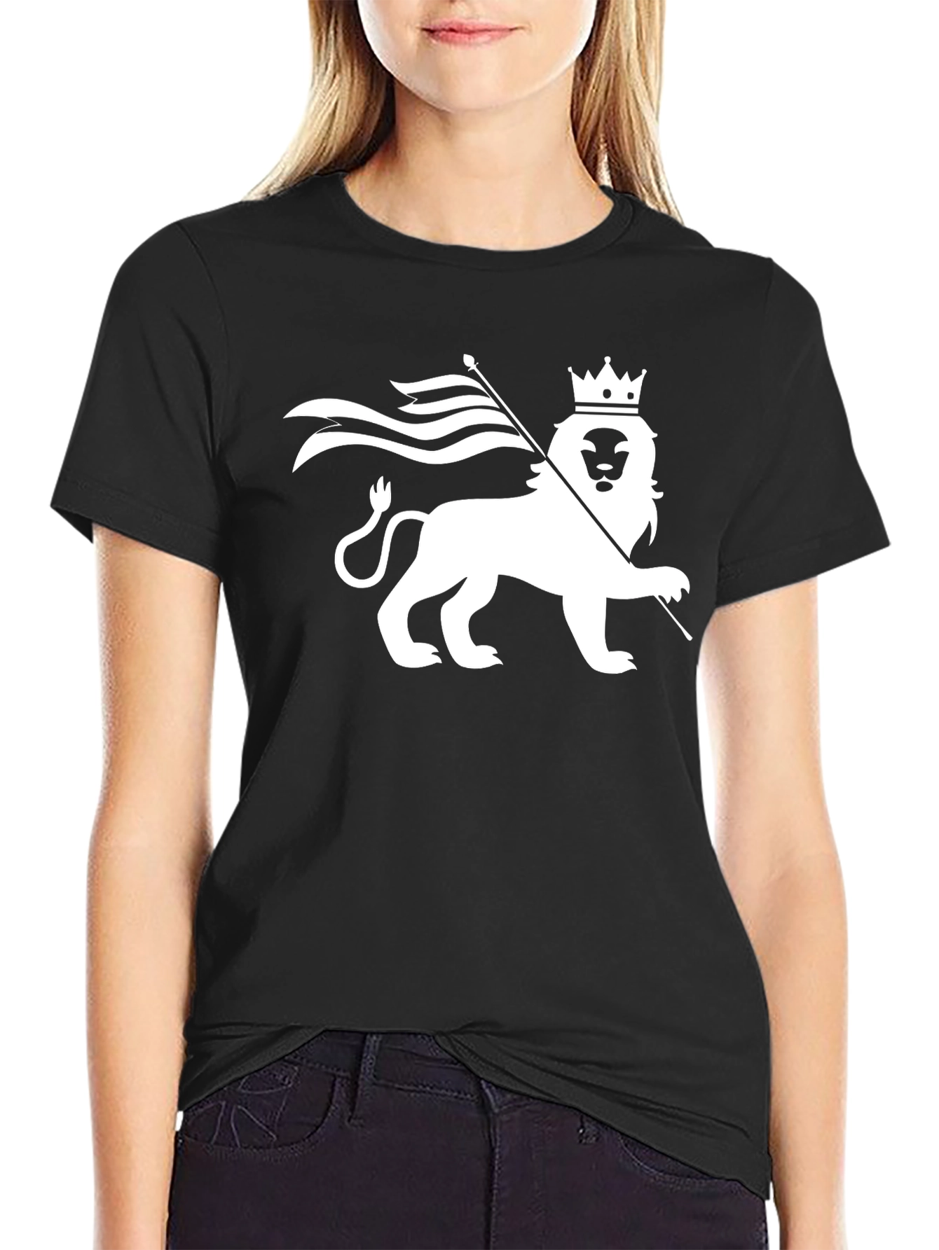 Lion Crown Graphic T-Shirt - Black
