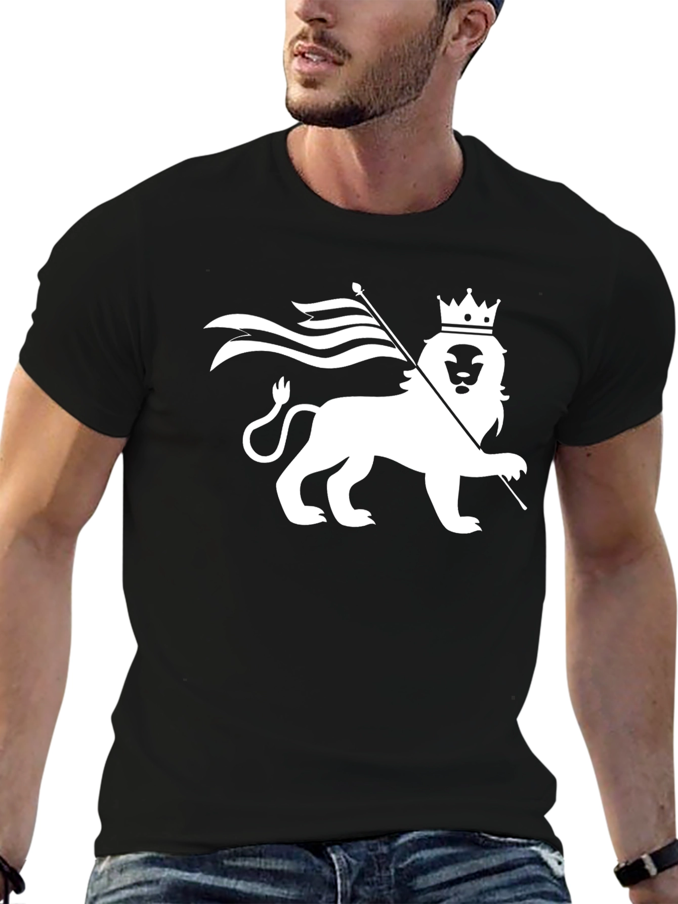 Lion Crown Graphic T-Shirt - Black