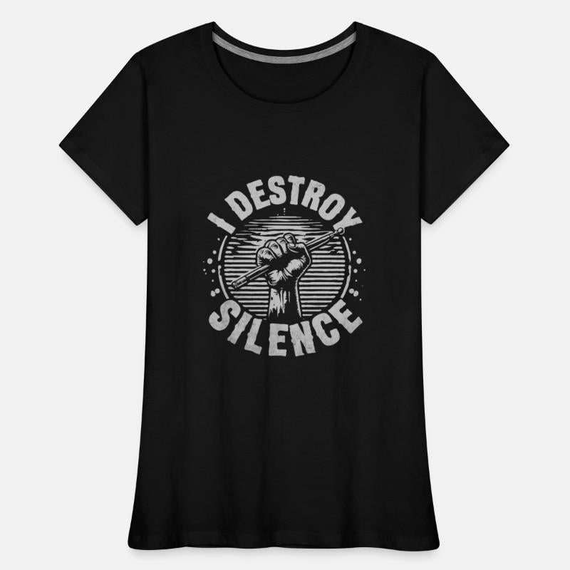 I Destroy Silence Drummer Vintage Funny Drum
