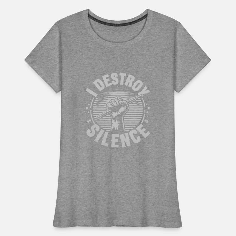 I Destroy Silence Drummer Vintage Funny Drum