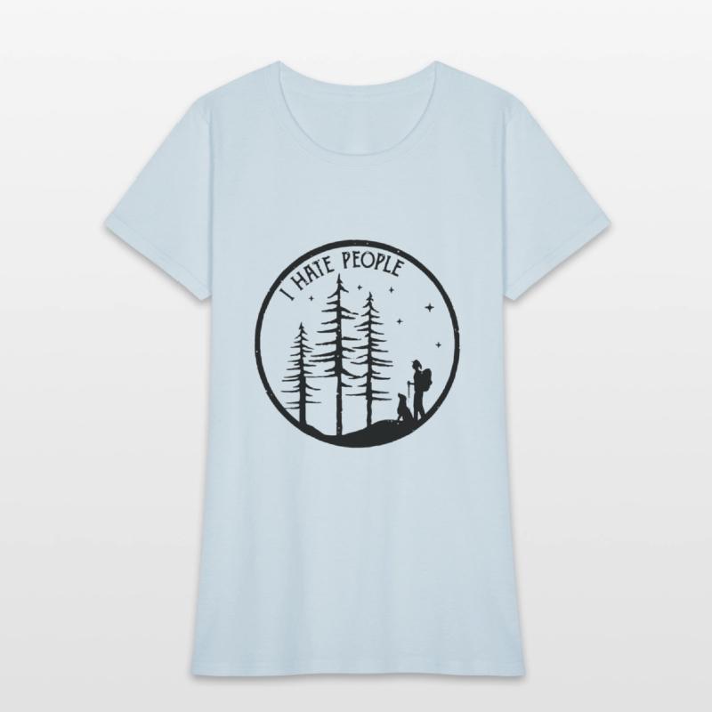 I hate people hiking tree dark clothes camp