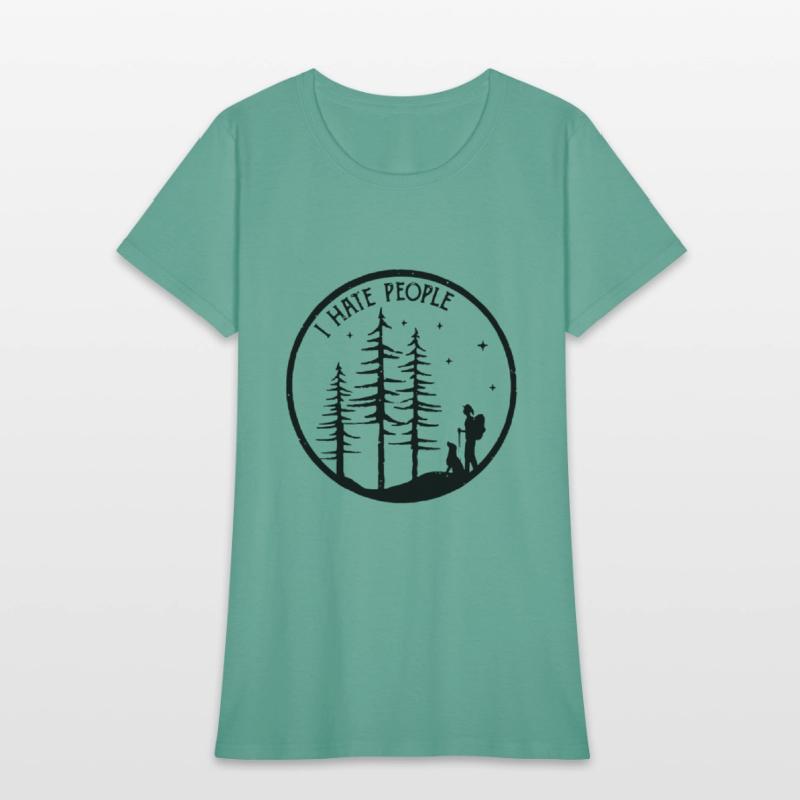 I hate people hiking tree dark clothes camp