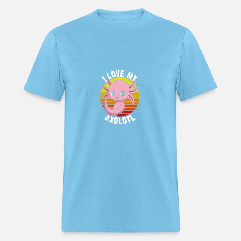 I Love My Axolotl in Retro T-Shirt