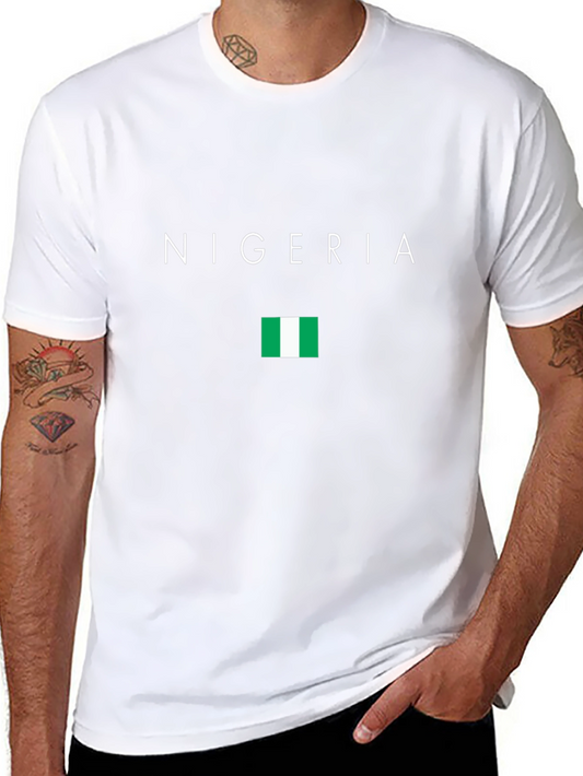 Nigeria Flag T-Shirt - Black Cotton Tee