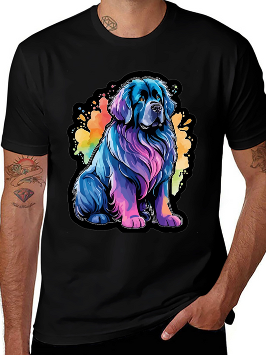 Colorful Dog Graphic Tee - Soft Cotton Blend