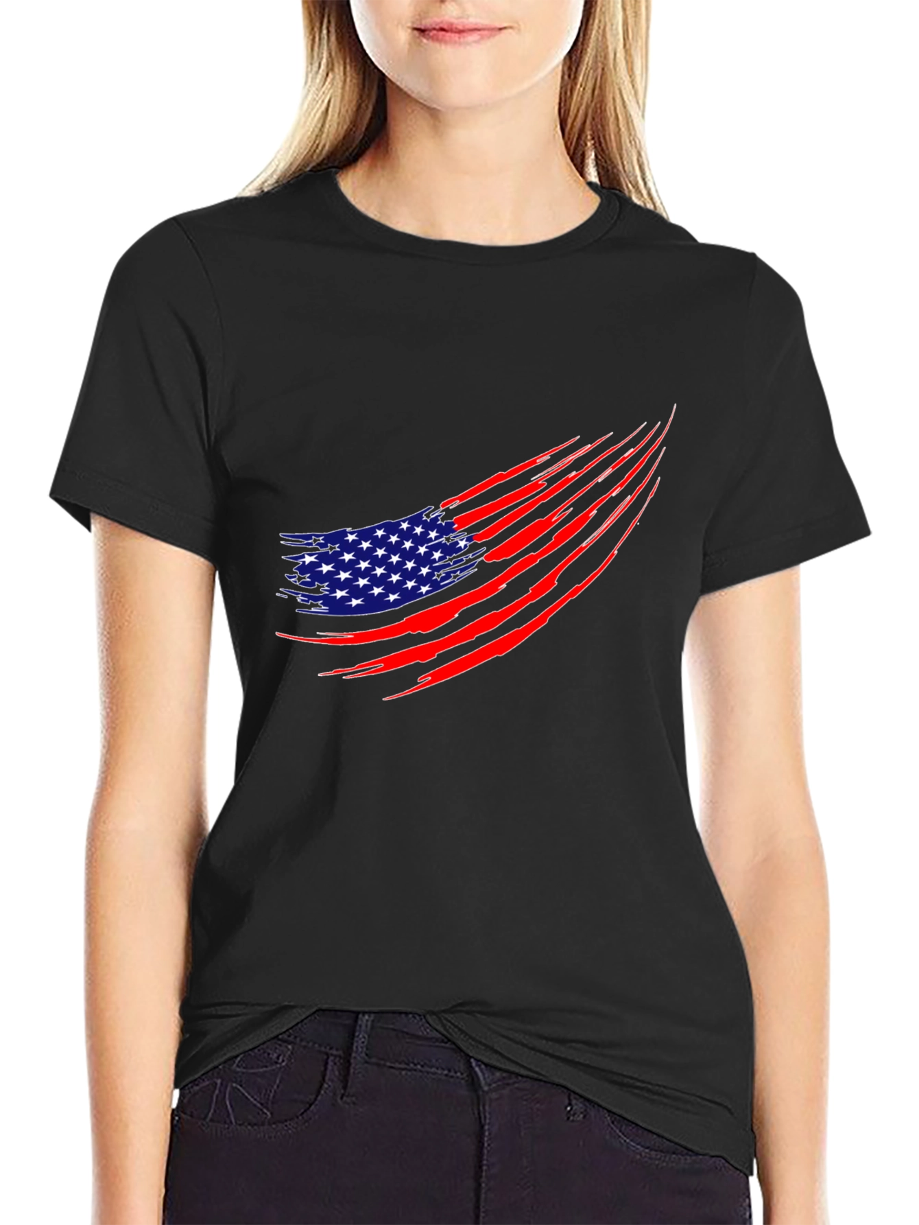American Flag Ripped T-Shirt