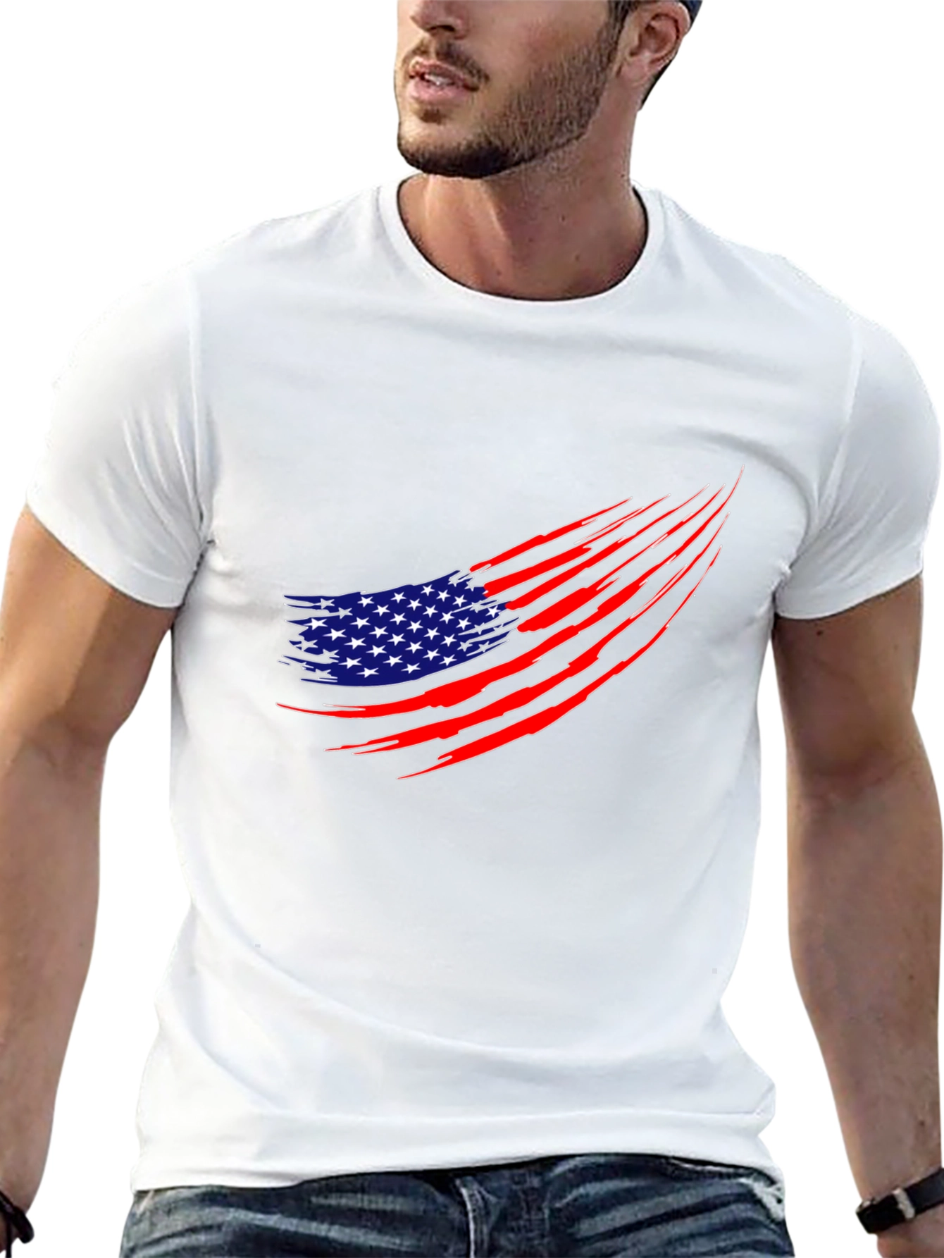 American Flag Ripped T-Shirt