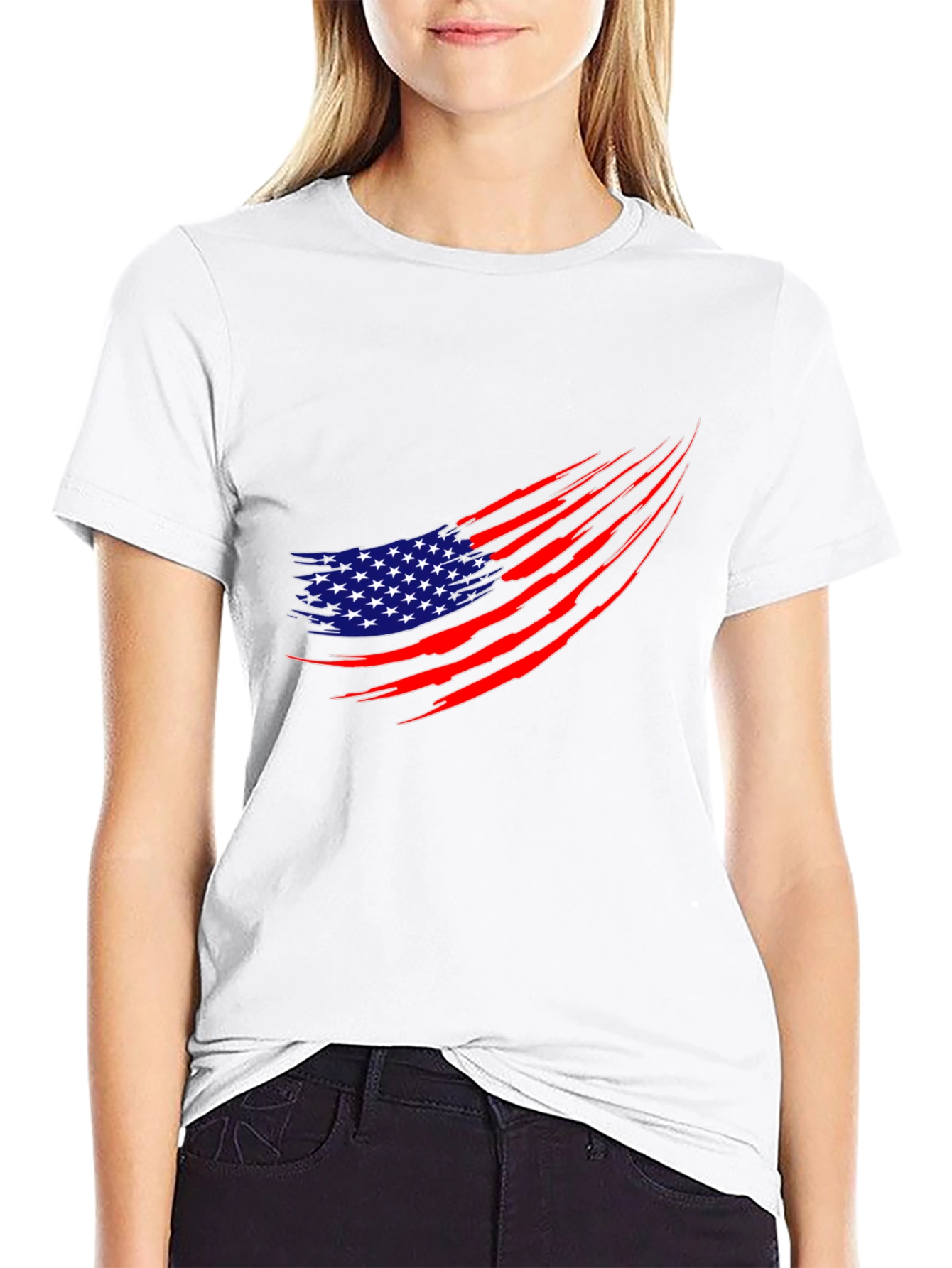 American Flag Ripped T-Shirt