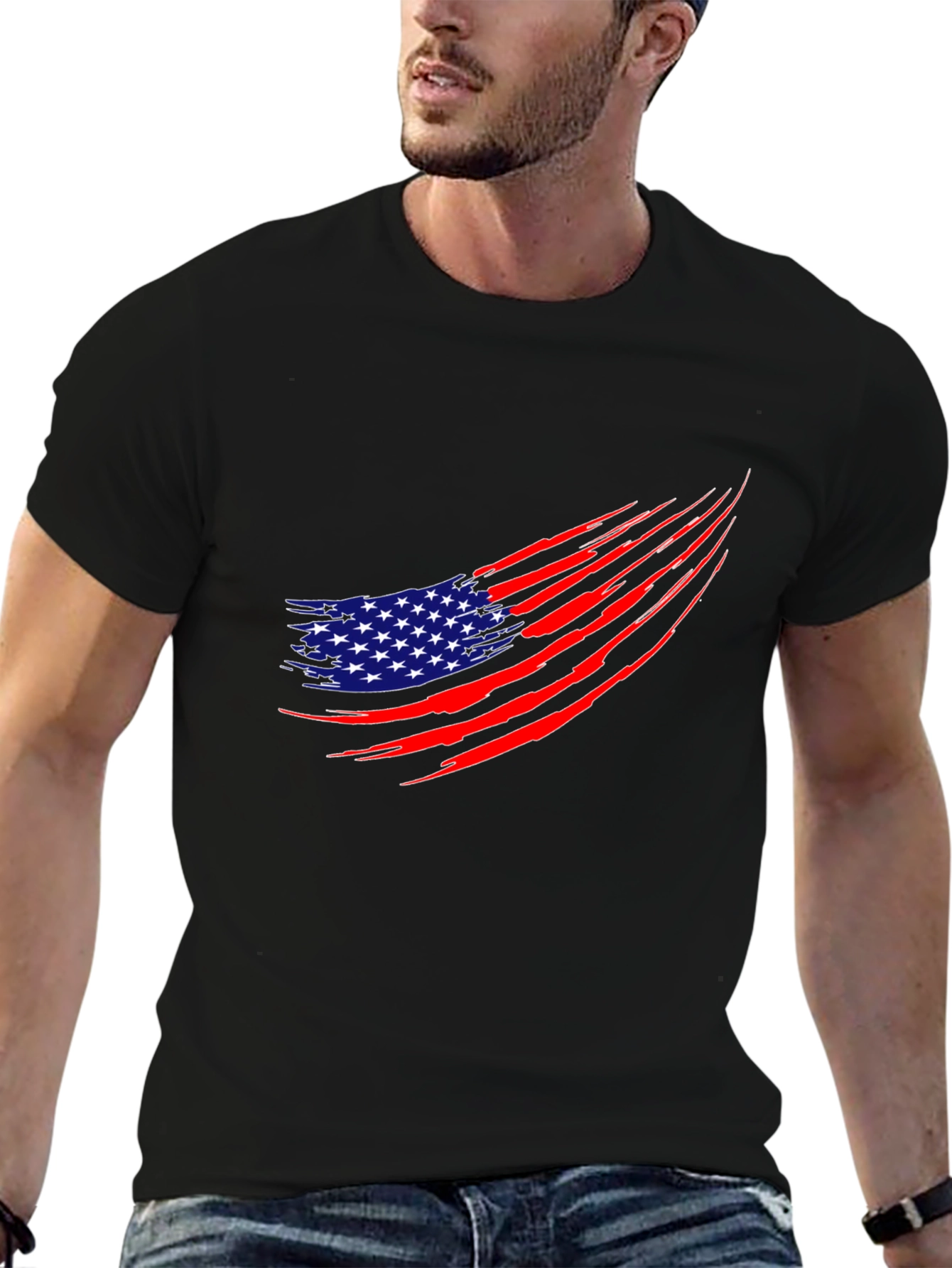 American Flag Ripped T-Shirt