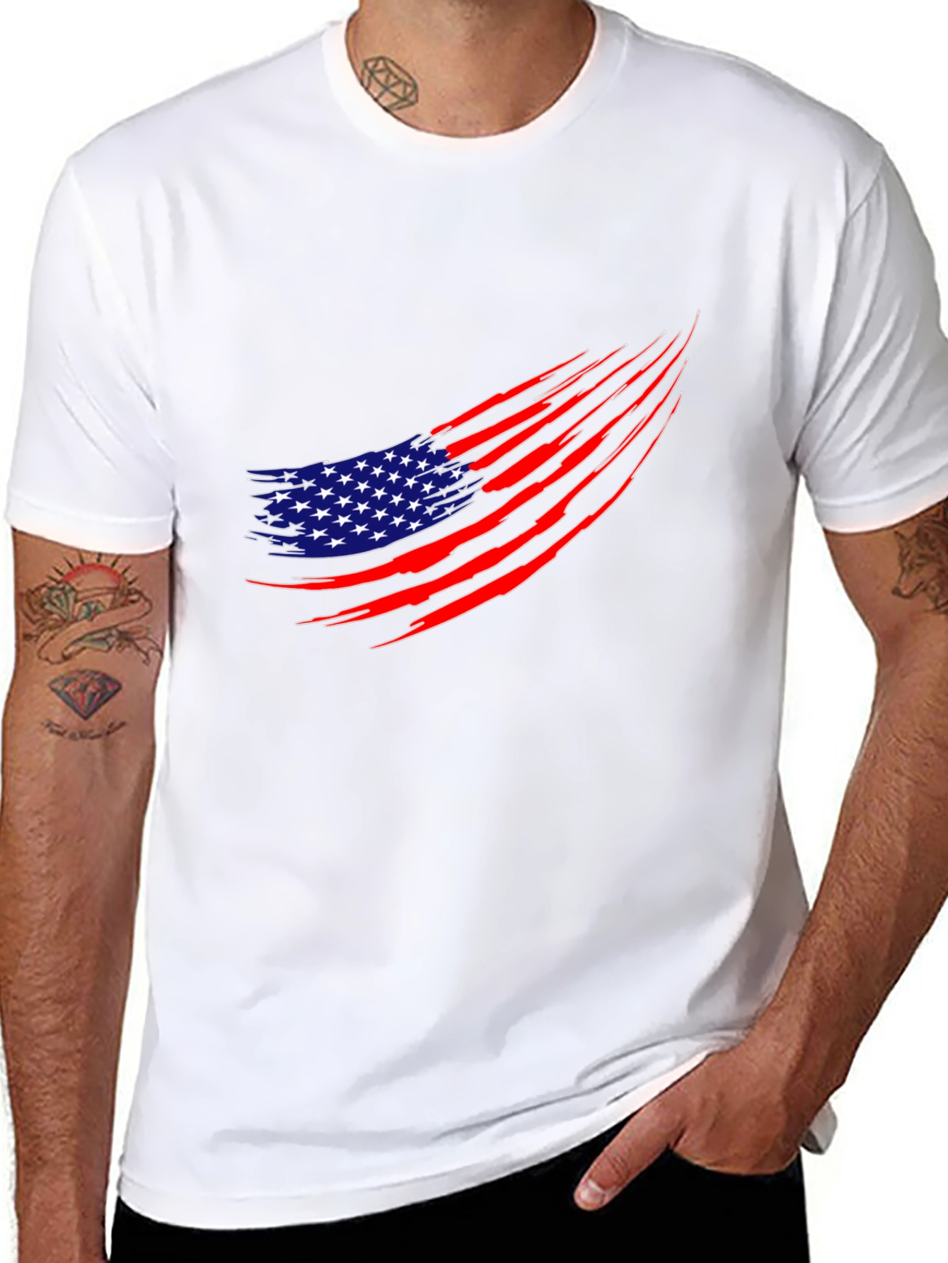American Flag Ripped T-Shirt