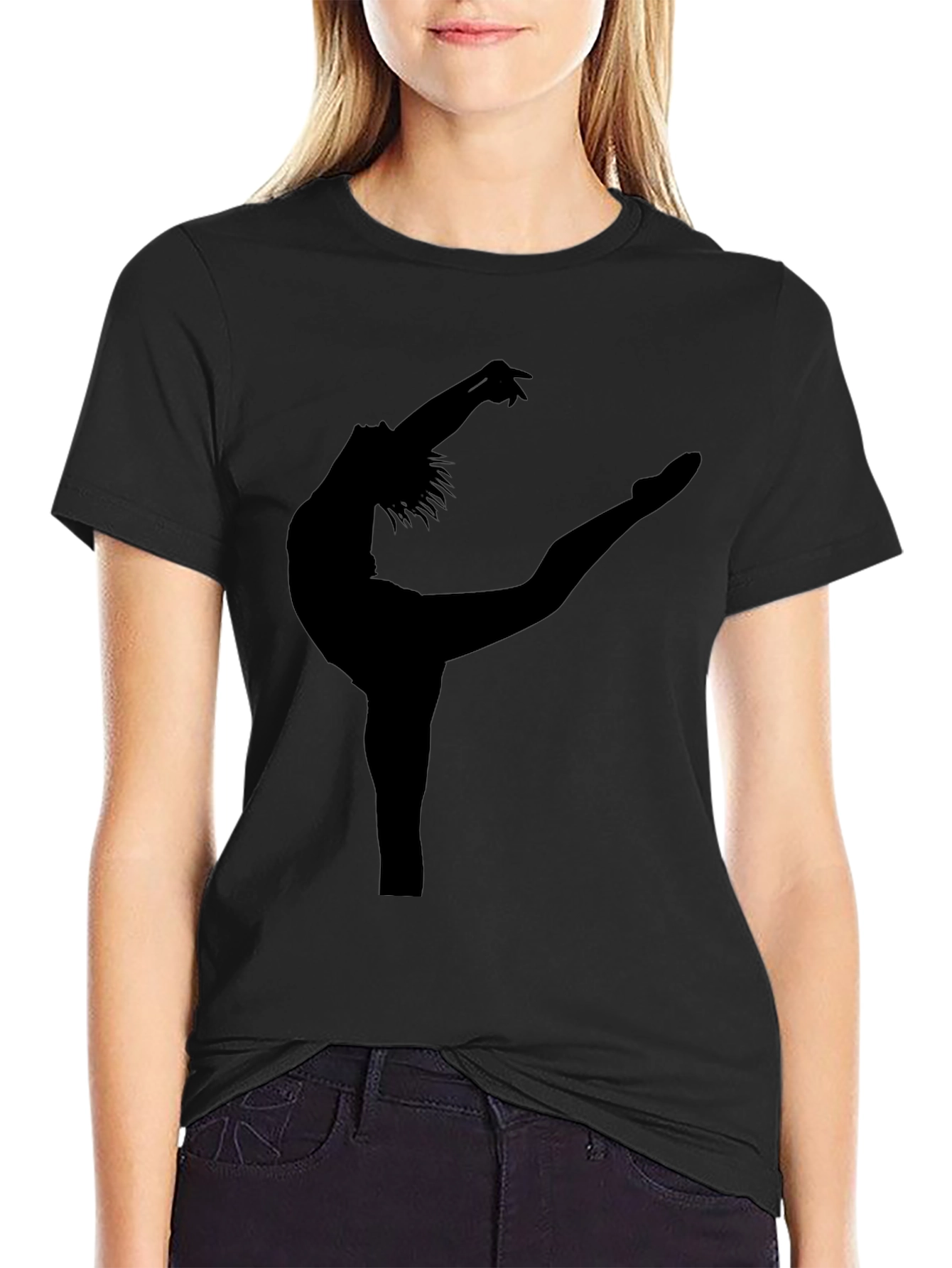Ballet Dancer Silhouette Black T-Shirt