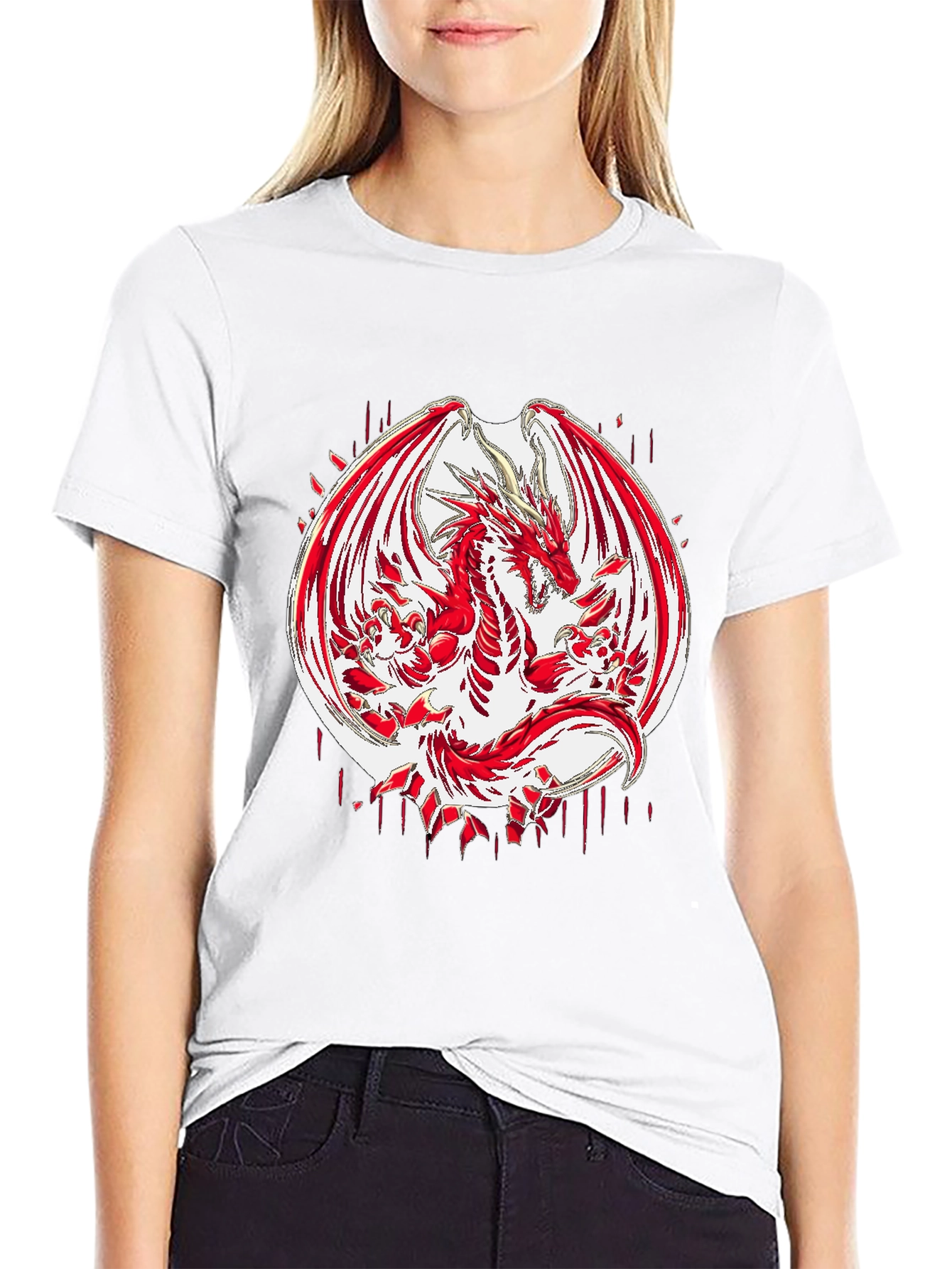Red Dragon Graphic Black T-Shirt