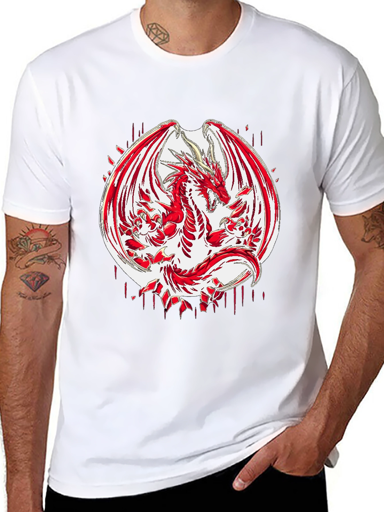 Red Dragon Graphic Black T-Shirt