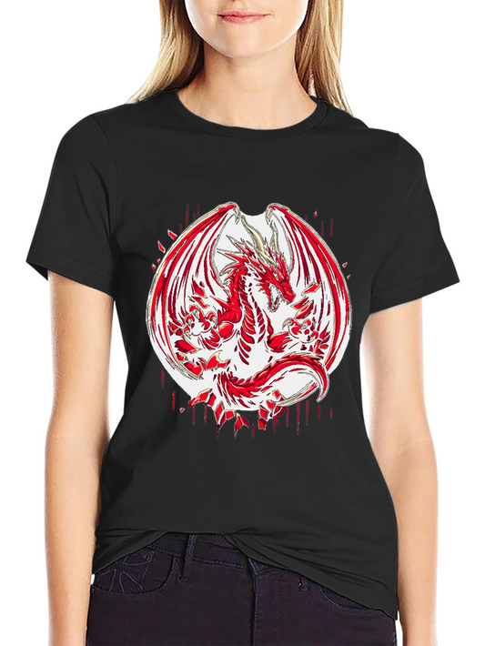 Red Dragon Graphic Black T-Shirt