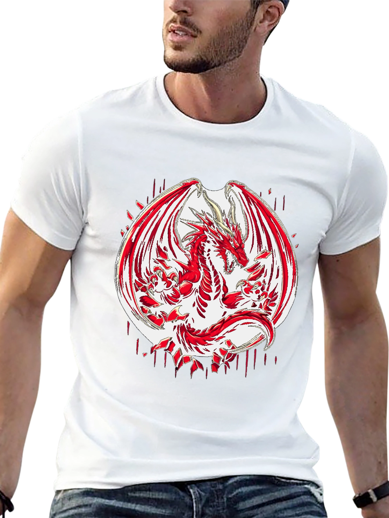 Red Dragon Graphic Black T-Shirt