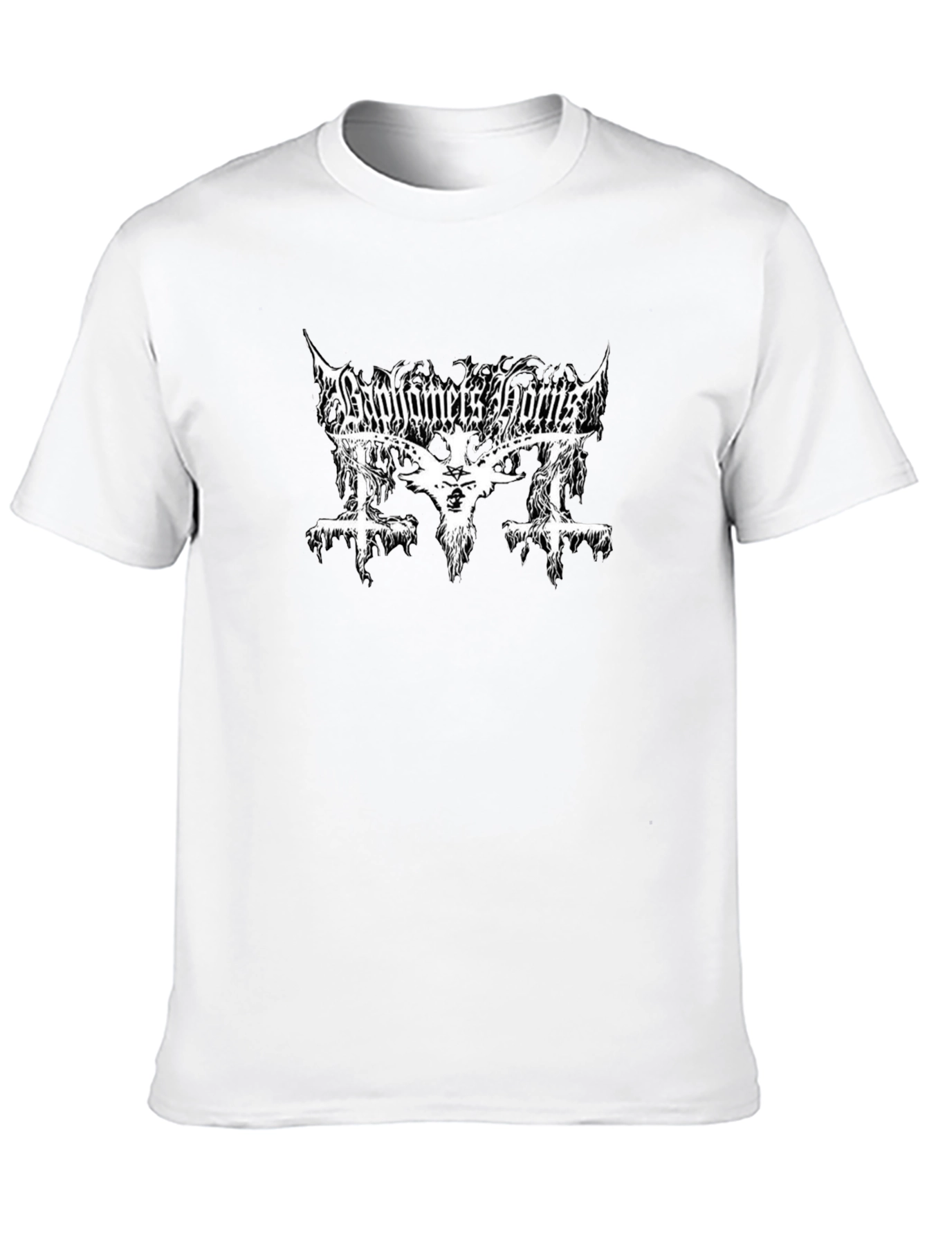 Baphomets Horns Band T-Shirt - Black Metal Style