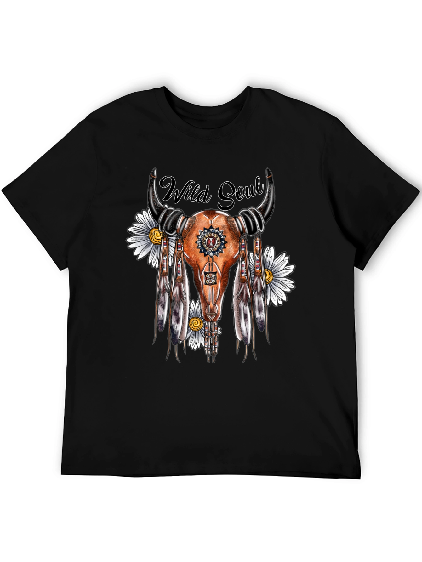 Wild Soul Skull Graphic Tee - Black