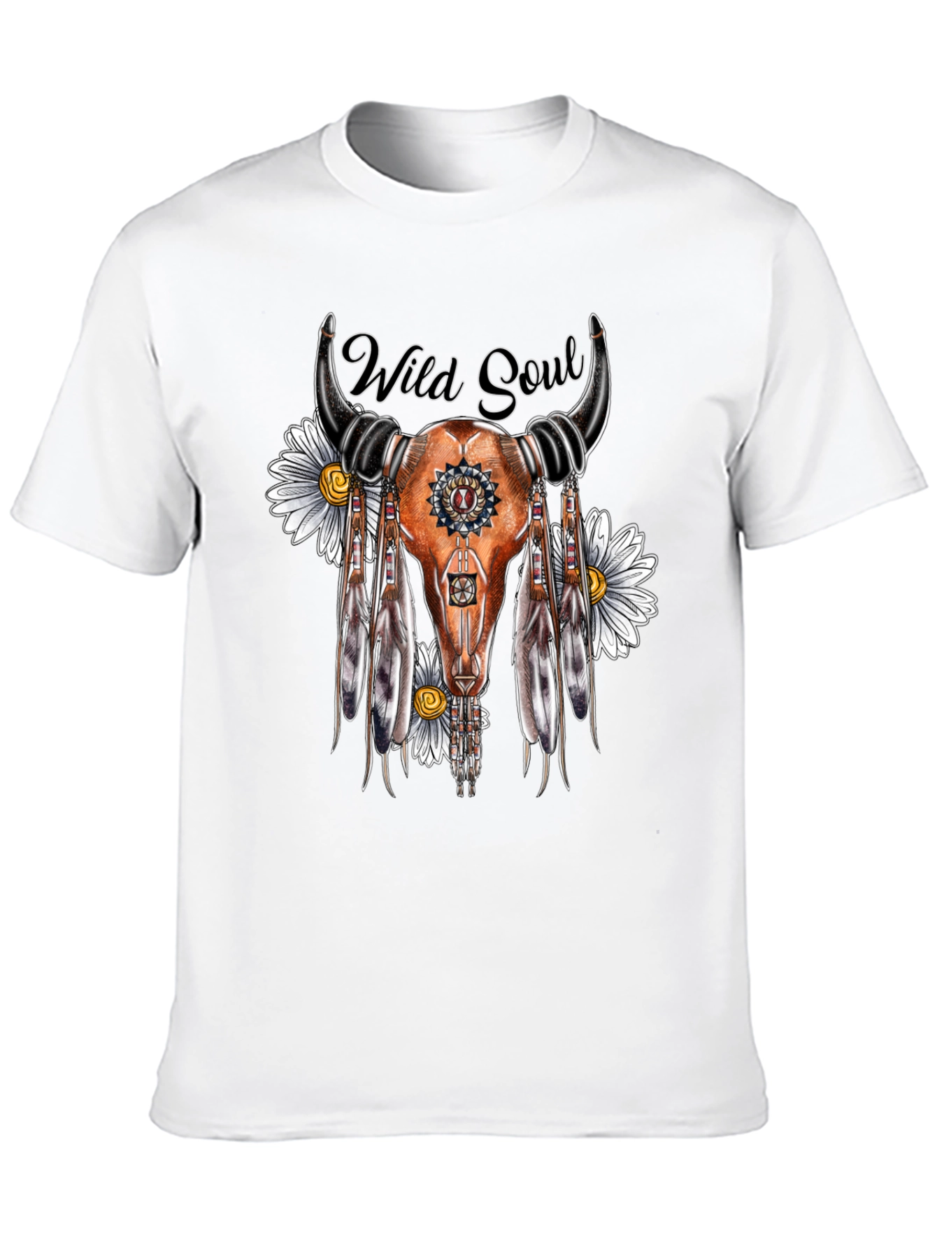 Wild Soul Skull Graphic Tee - Black