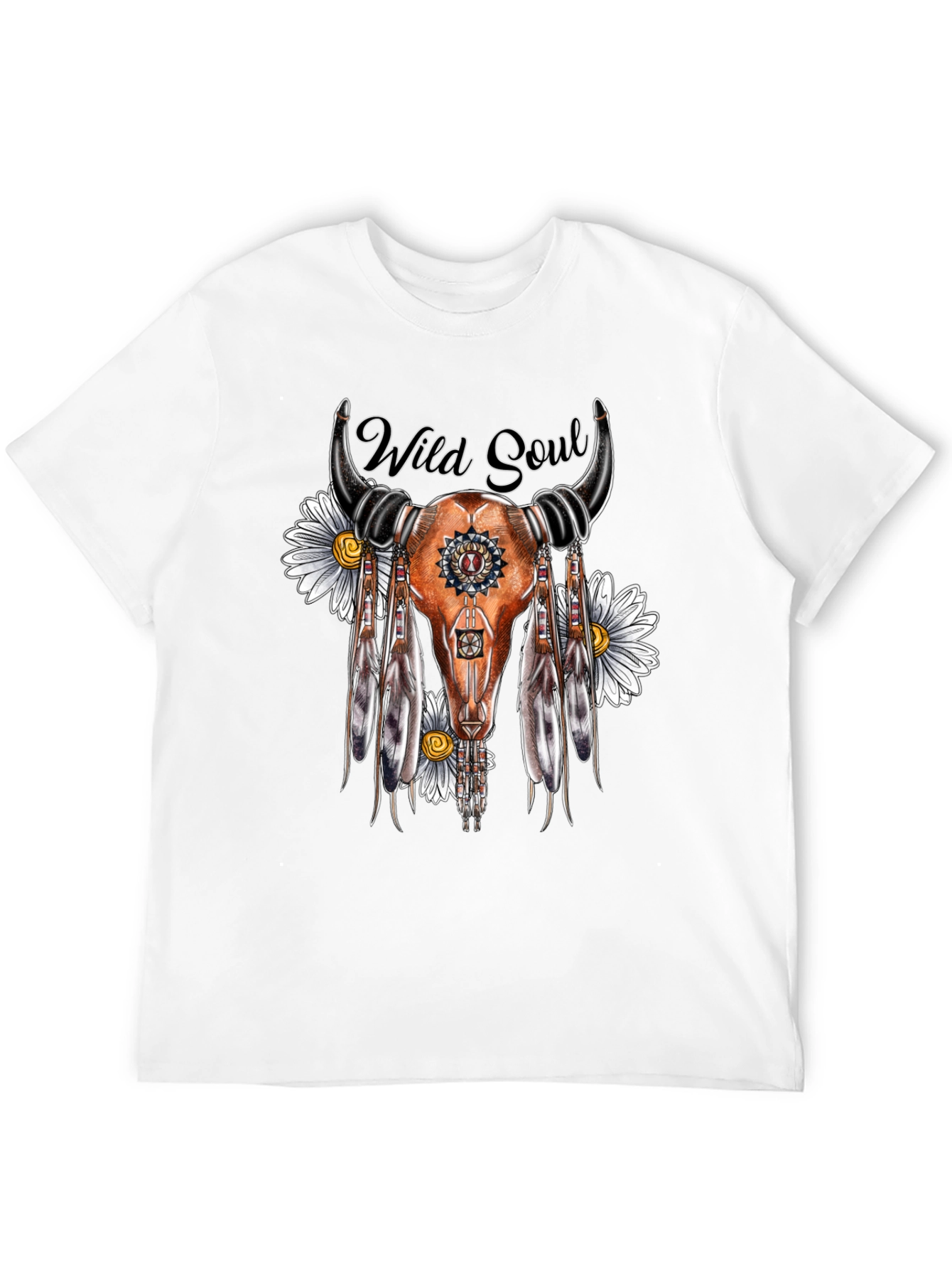 Wild Soul Skull Graphic Tee - Black