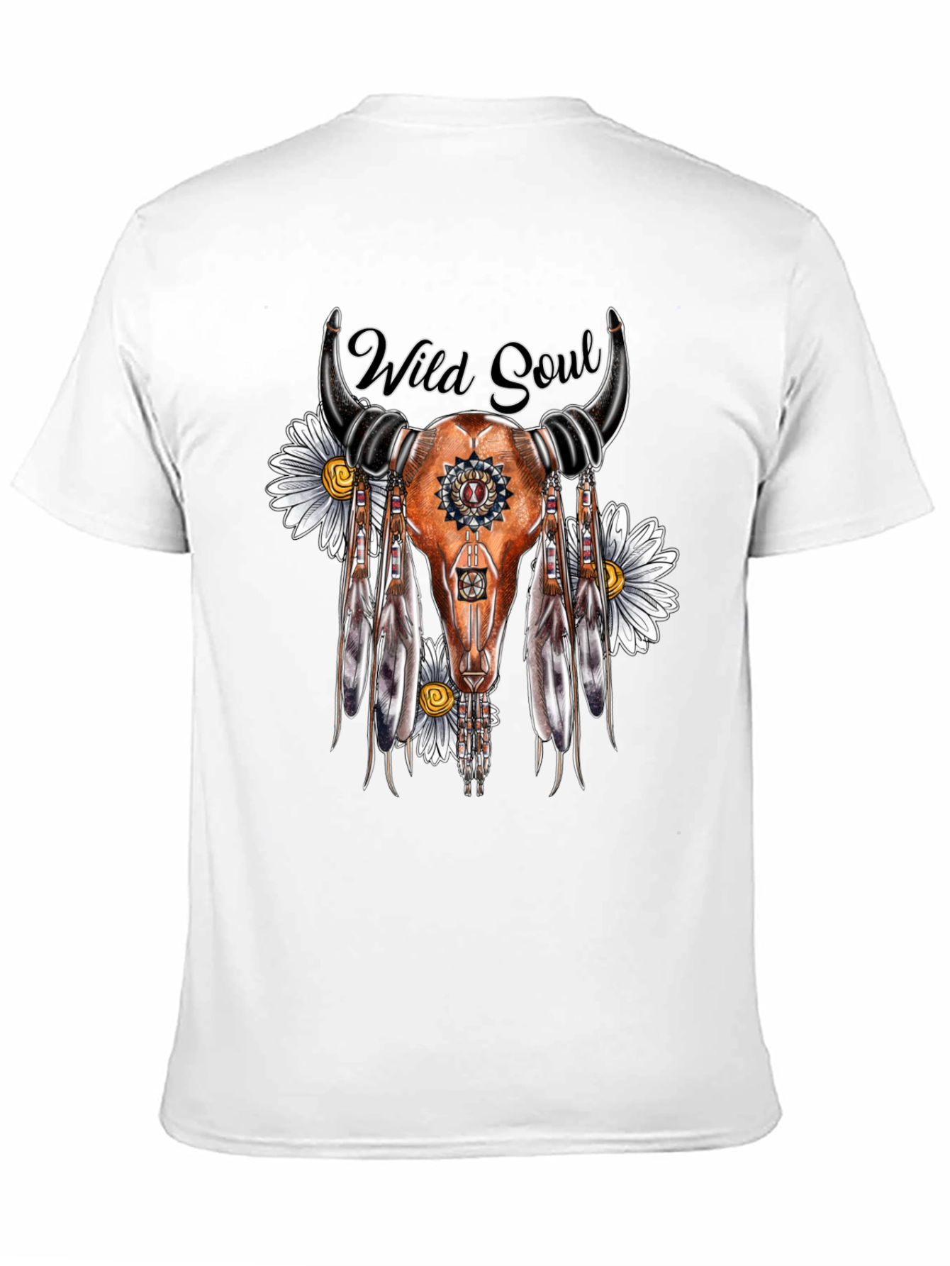 Wild Soul Skull Graphic Tee - Black