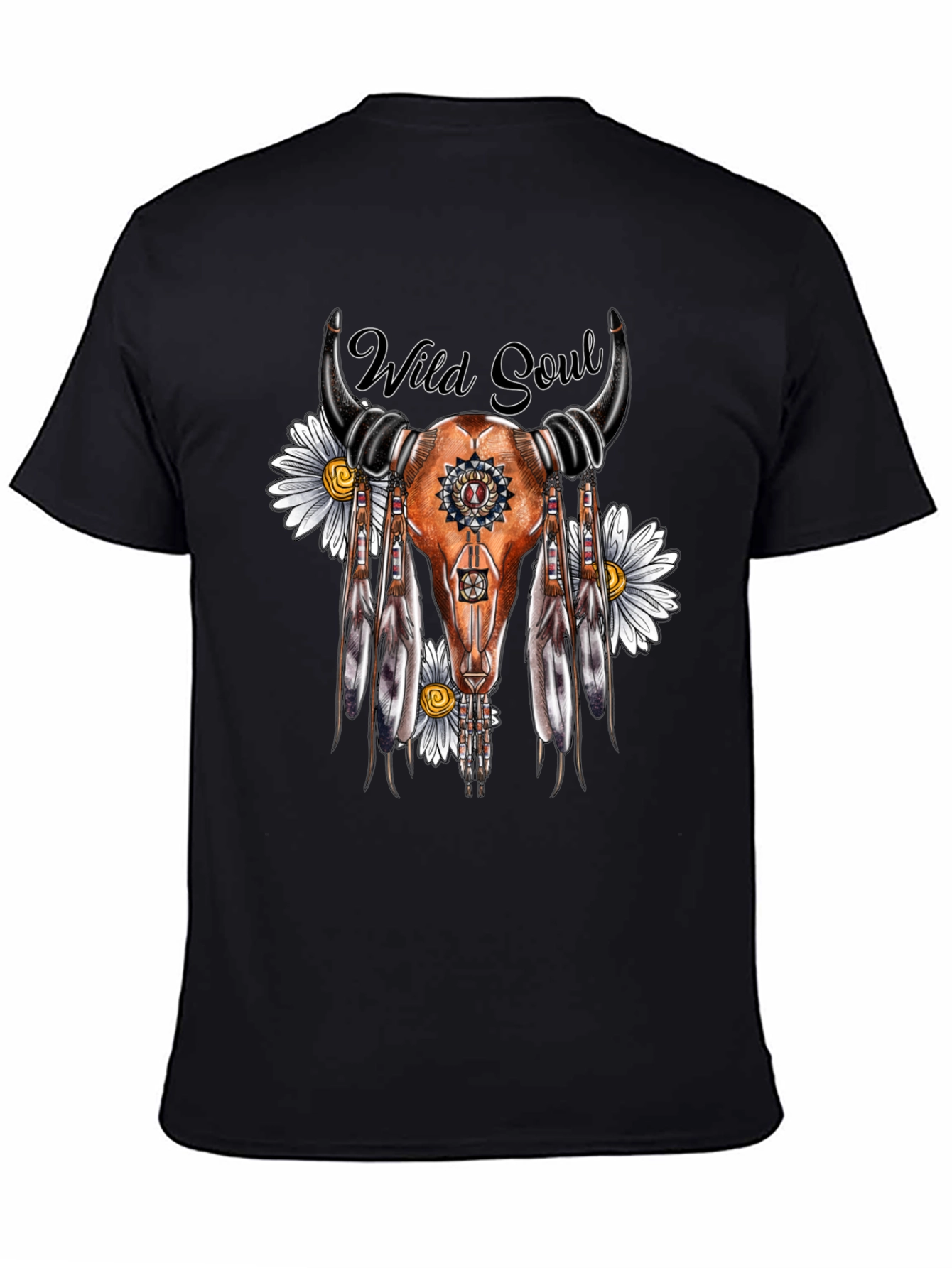Wild Soul Skull Graphic Tee - Black