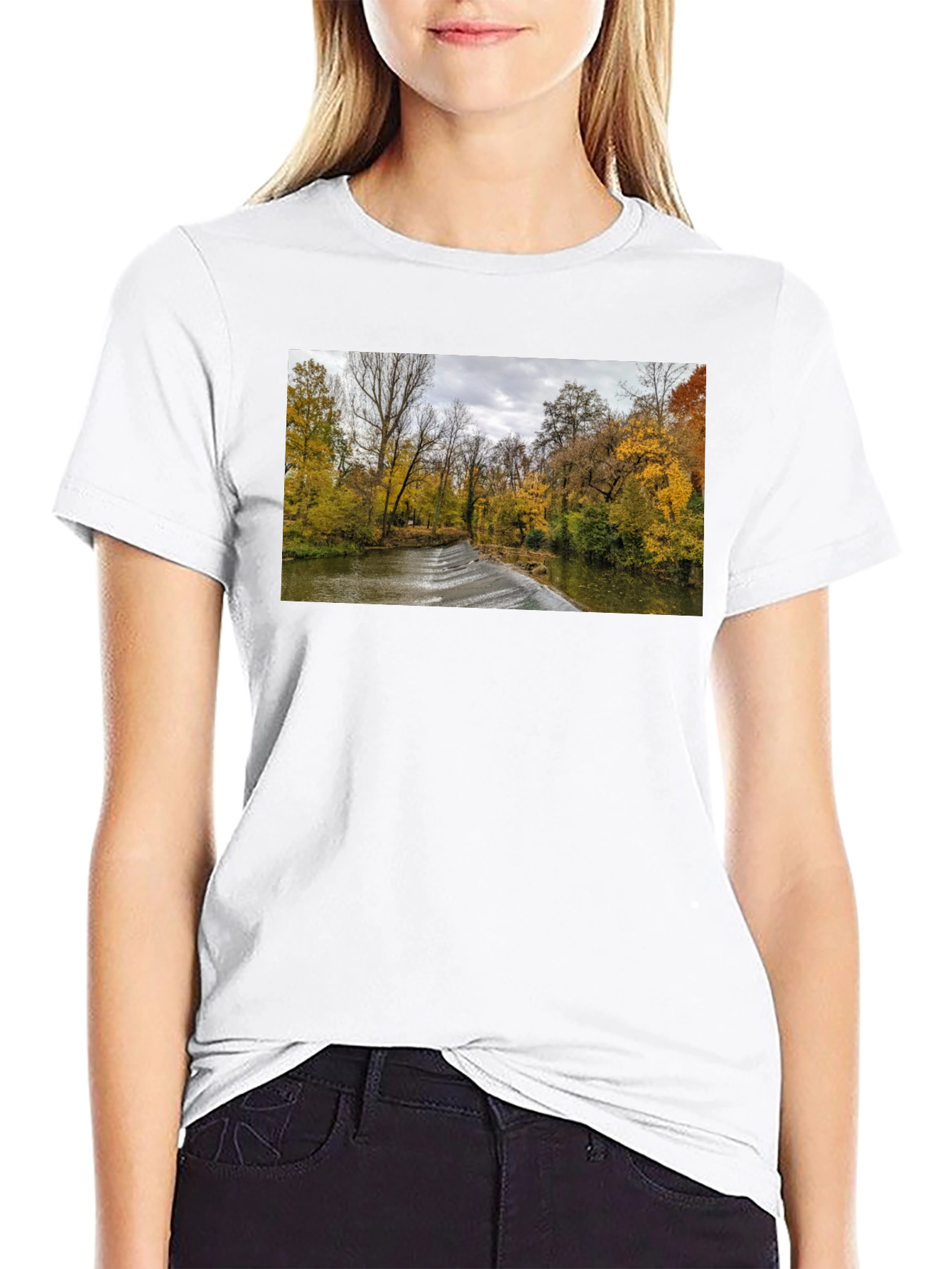 Autumn River T-Shirt - Nature Photography Tee