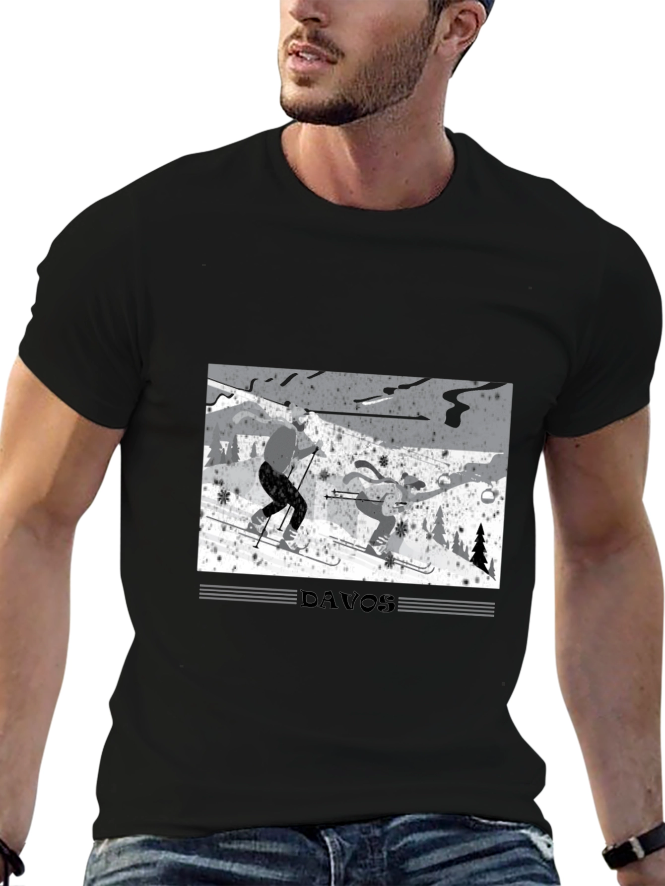 Davos Skiing Graphic T-Shirt