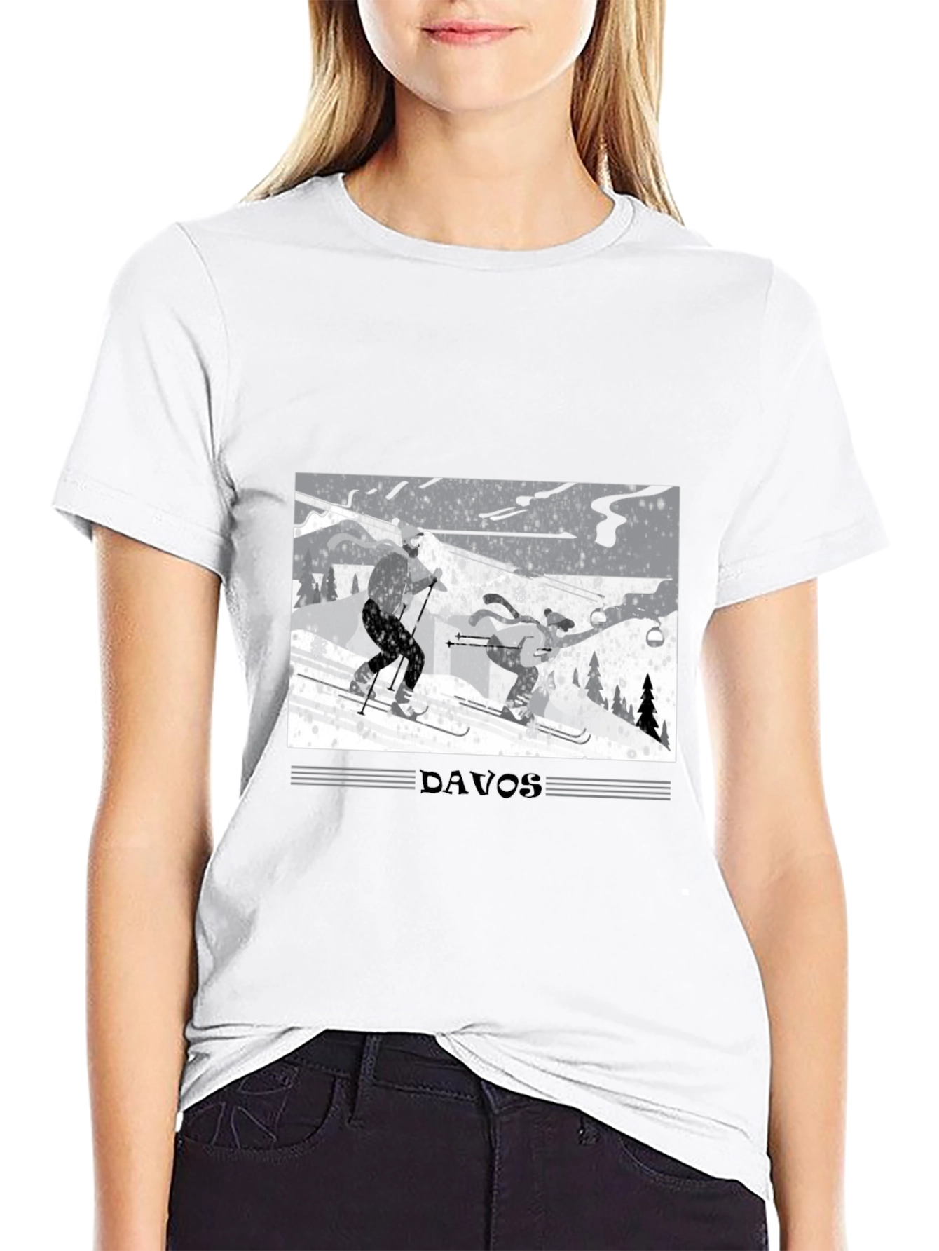 Davos Skiing Graphic T-Shirt