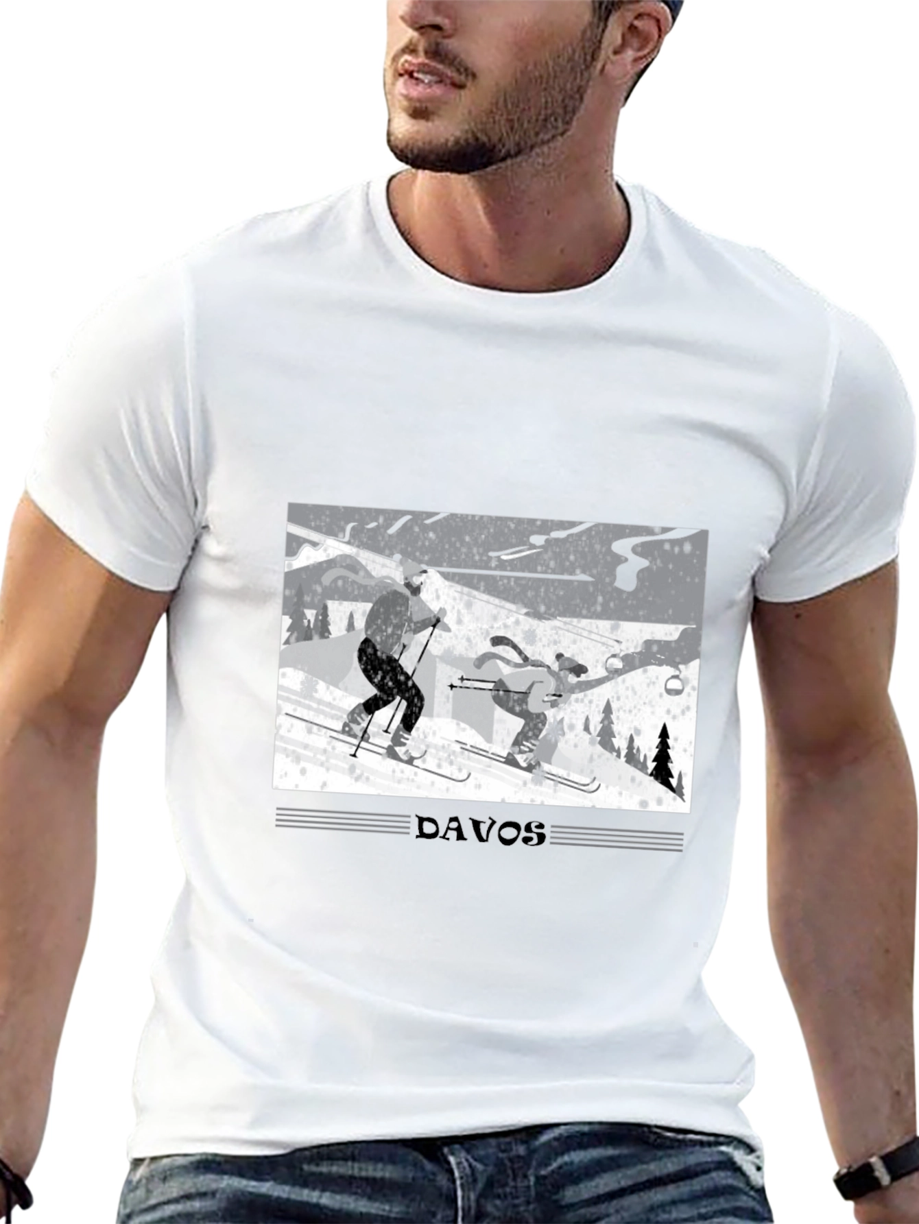 Davos Skiing Graphic T-Shirt