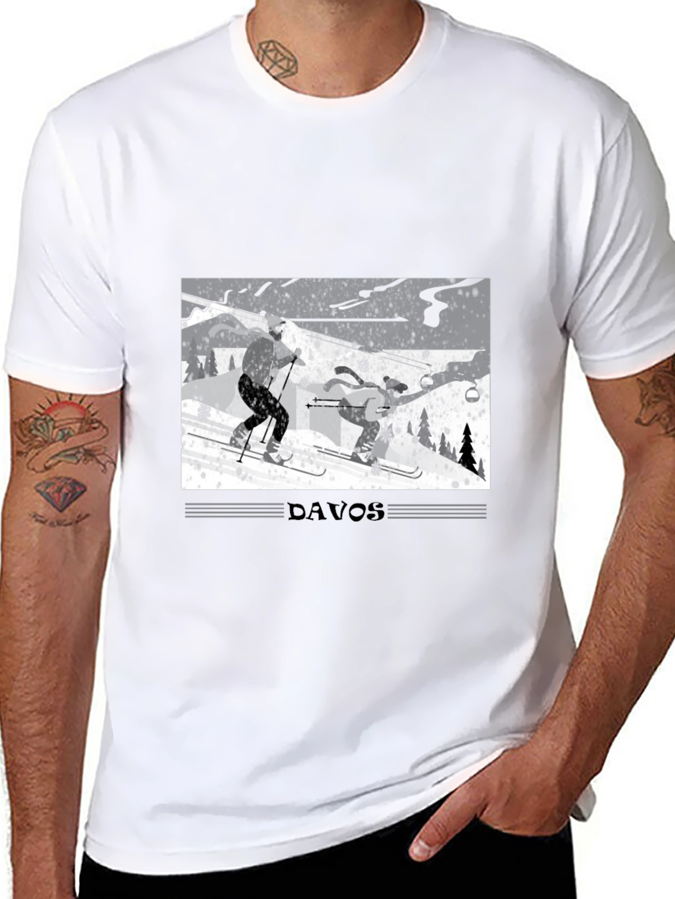 Davos Skiing Graphic T-Shirt