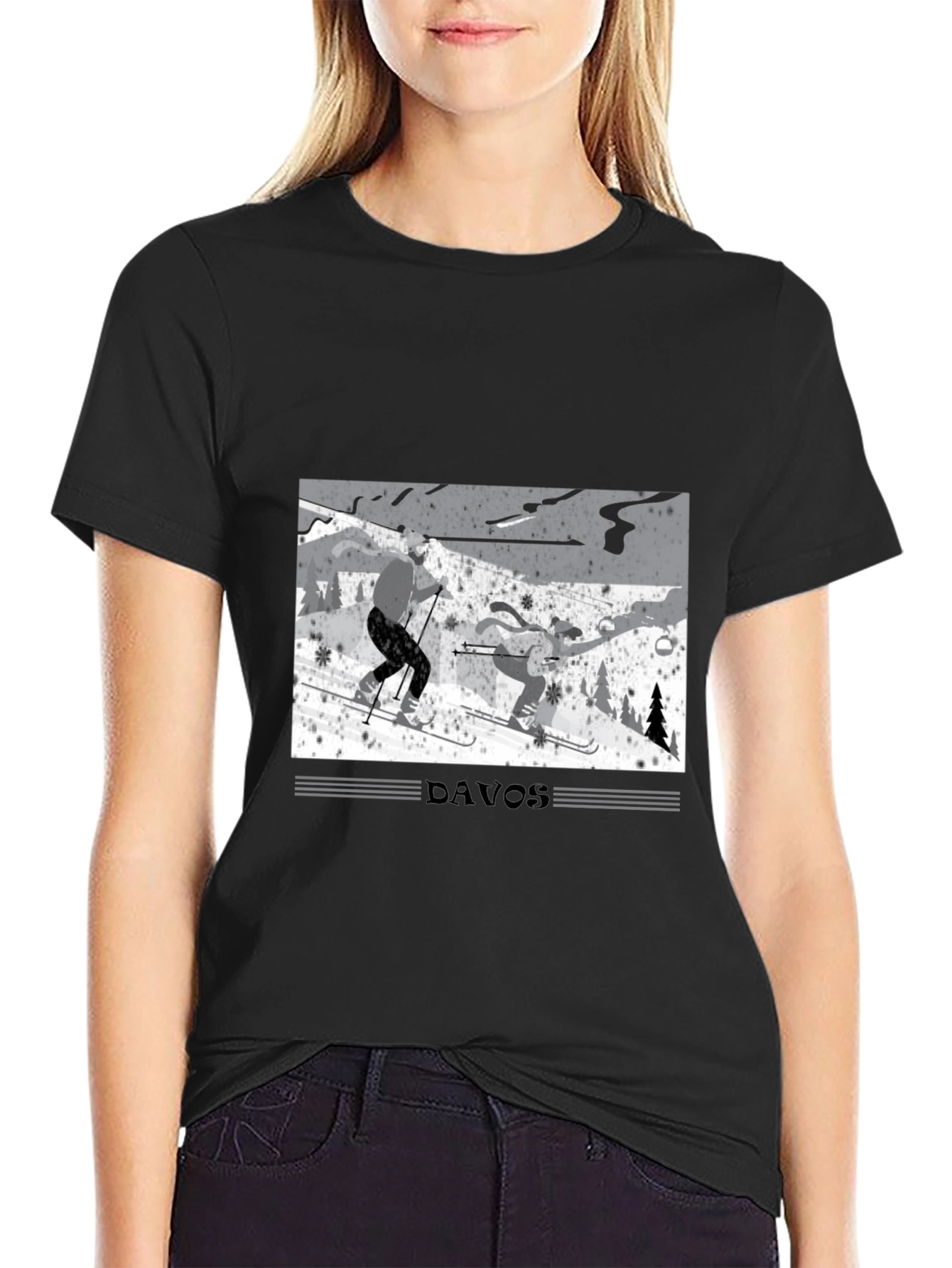 Davos Skiing Graphic T-Shirt