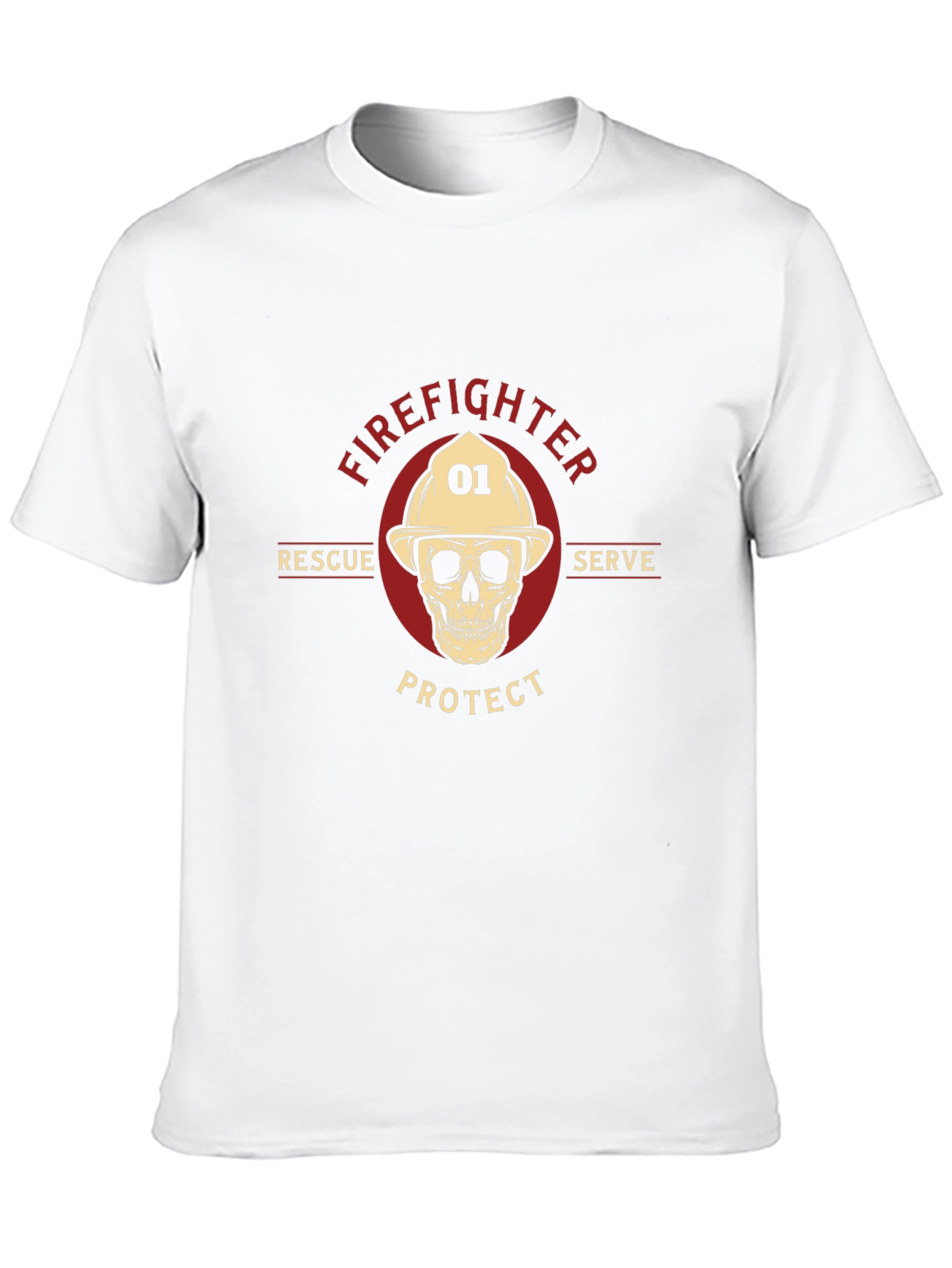 Firefighter Skull Graphic Tee - Rescue Serve Protect
