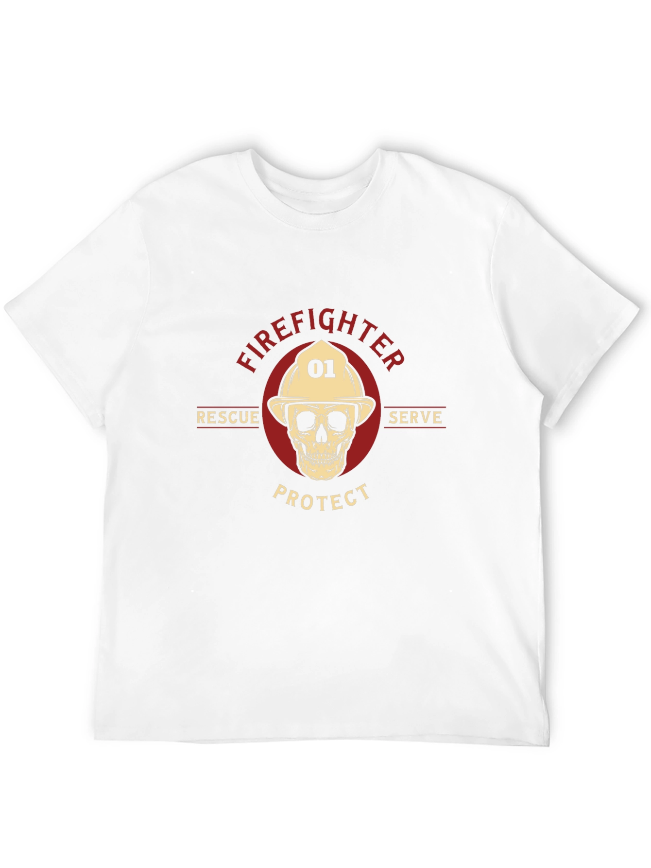Firefighter Skull Graphic Tee - Rescue Serve Protect