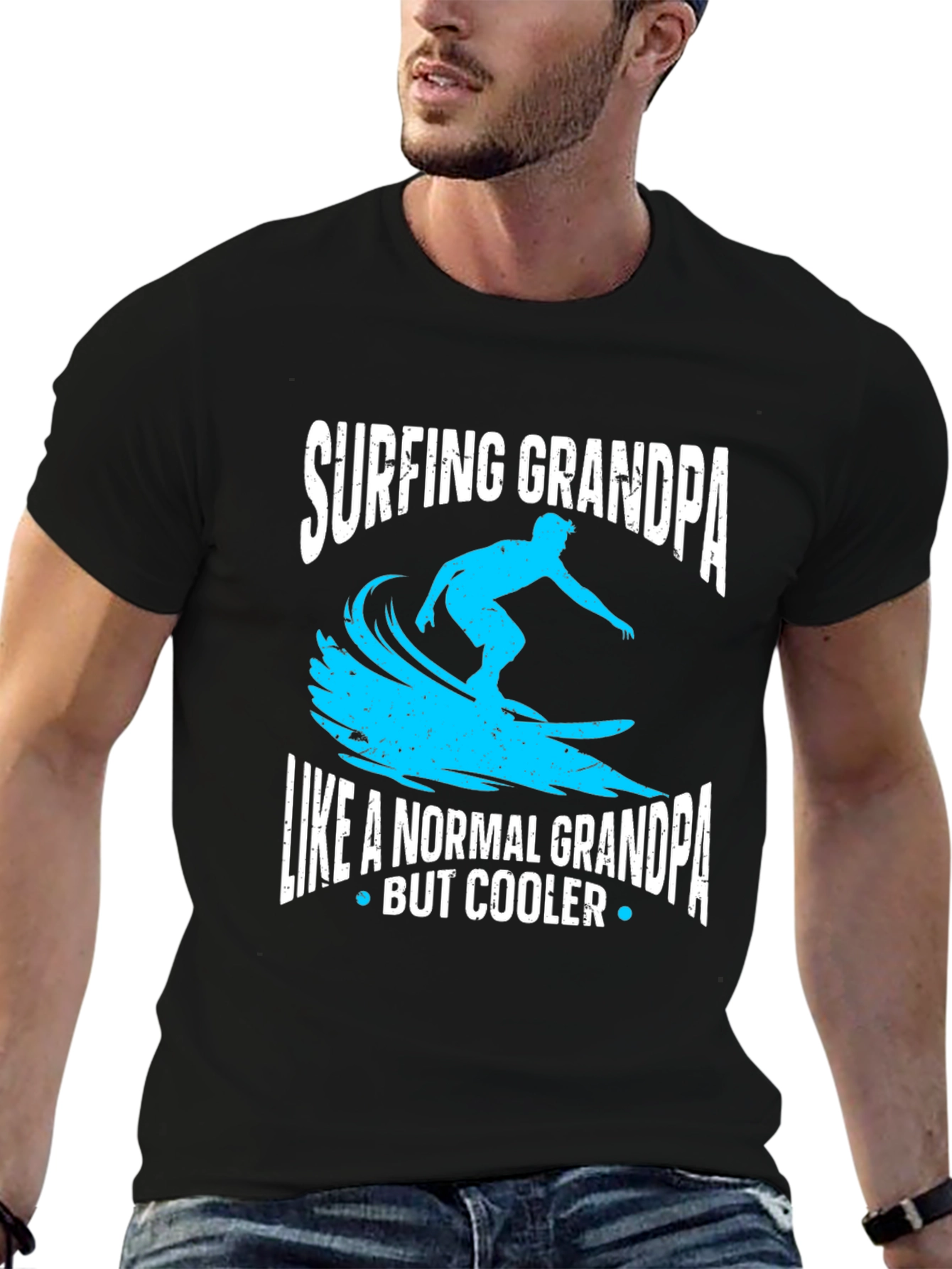 Surfing Grandpa T-Shirt - Cool Grandpa Tee