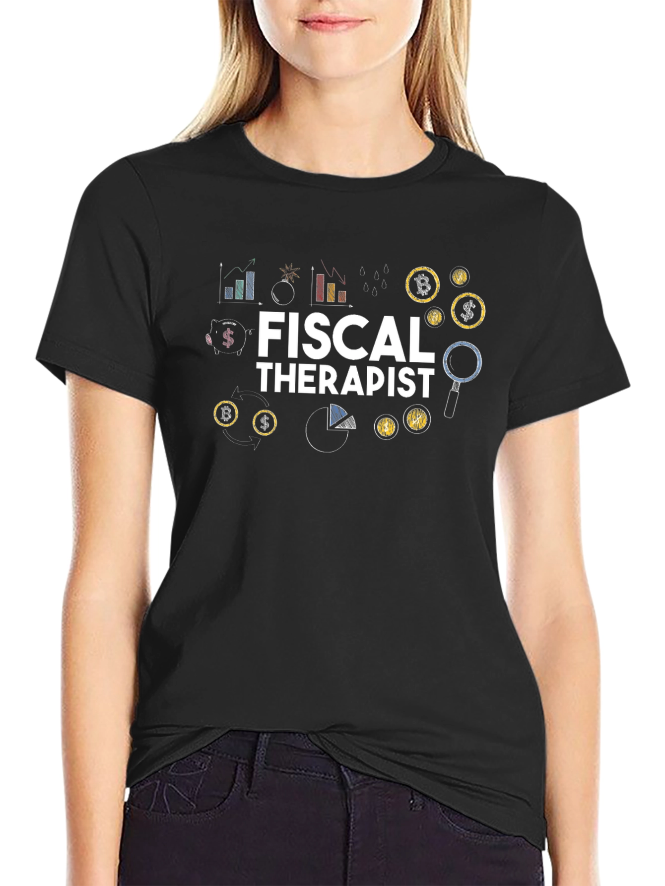 Fiscal Therapist Black Graphic T-Shirt