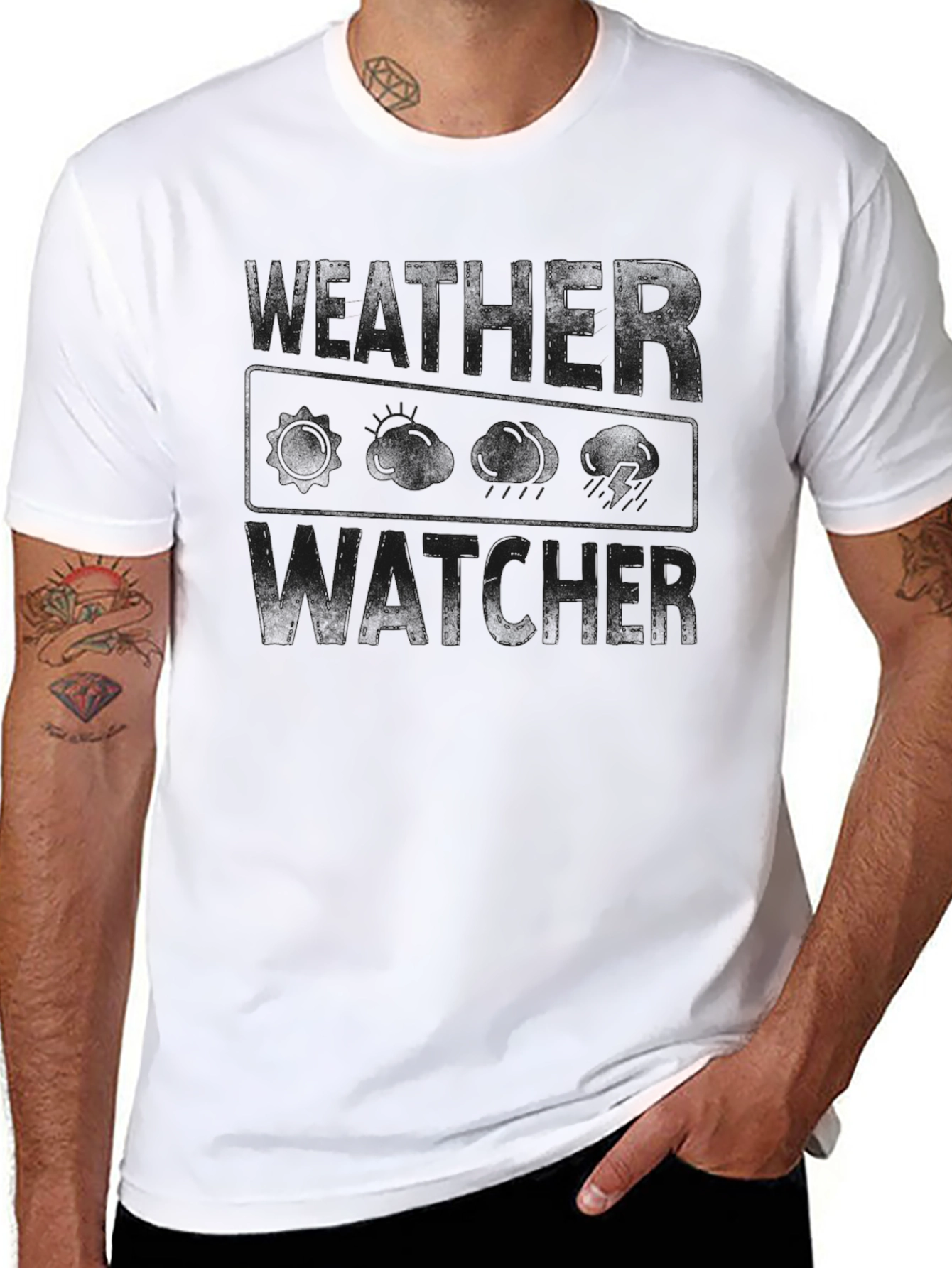 Mens Black T-Shirt: Reader & Watcher Design