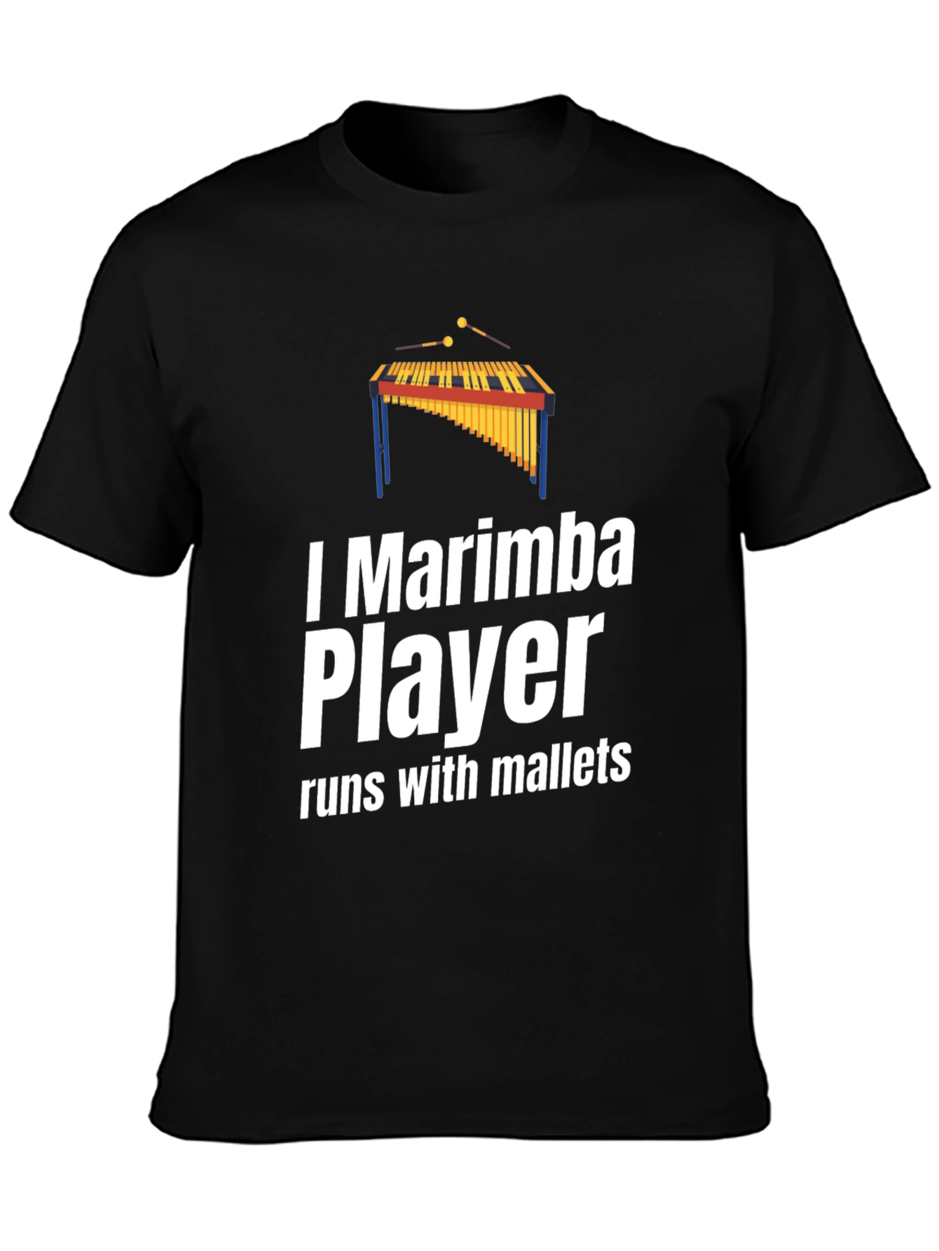 I Marimba Player T-Shirt - Runs With Mallets