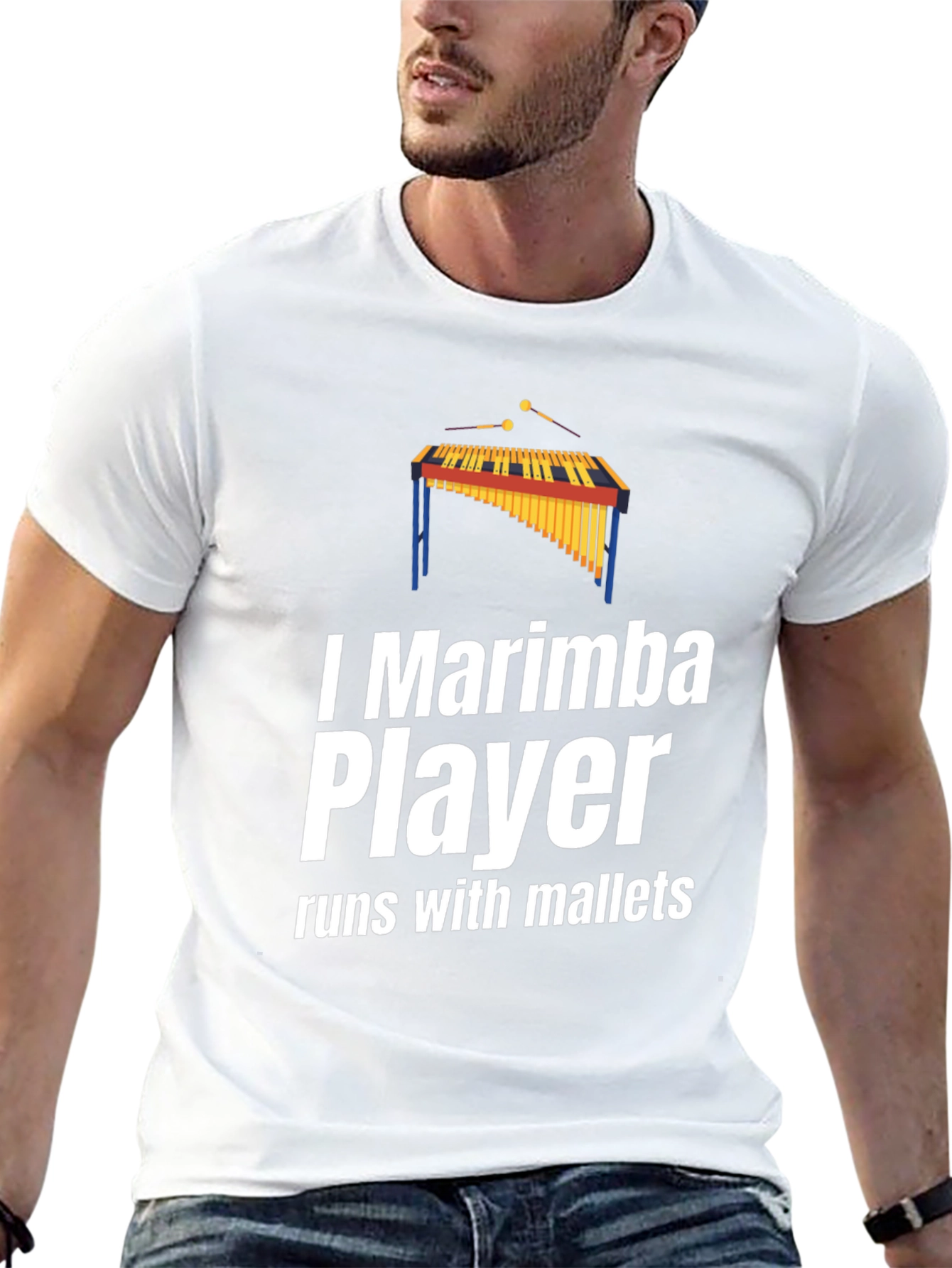 I Marimba Player T-Shirt - Runs With Mallets