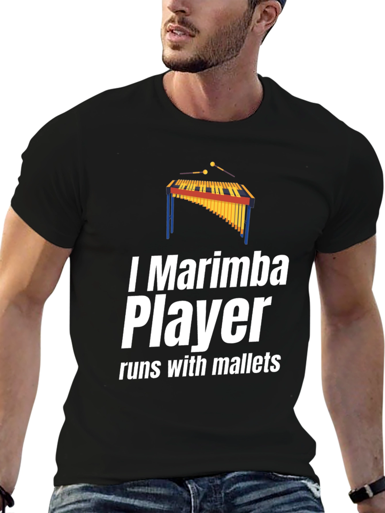 I Marimba Player T-Shirt - Runs With Mallets