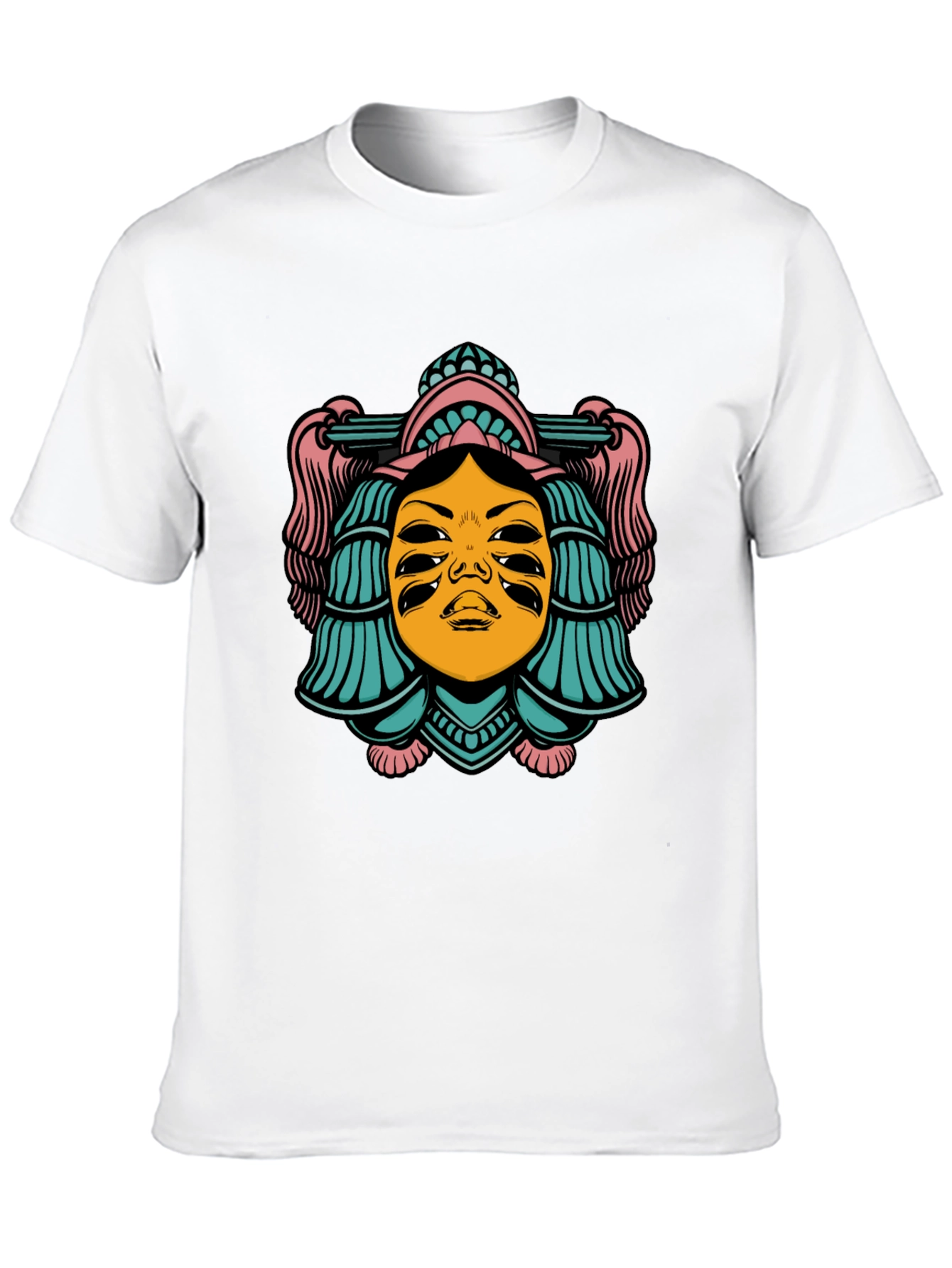 Surreal Four-Eyed Face Graphic T-Shirt
